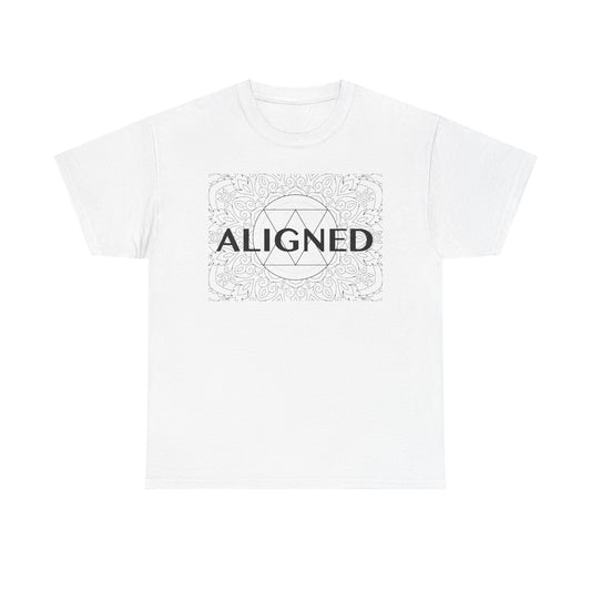 Aligned design Unisex Heavy Cotton Tee - Spiritual Graphic T-Shirt