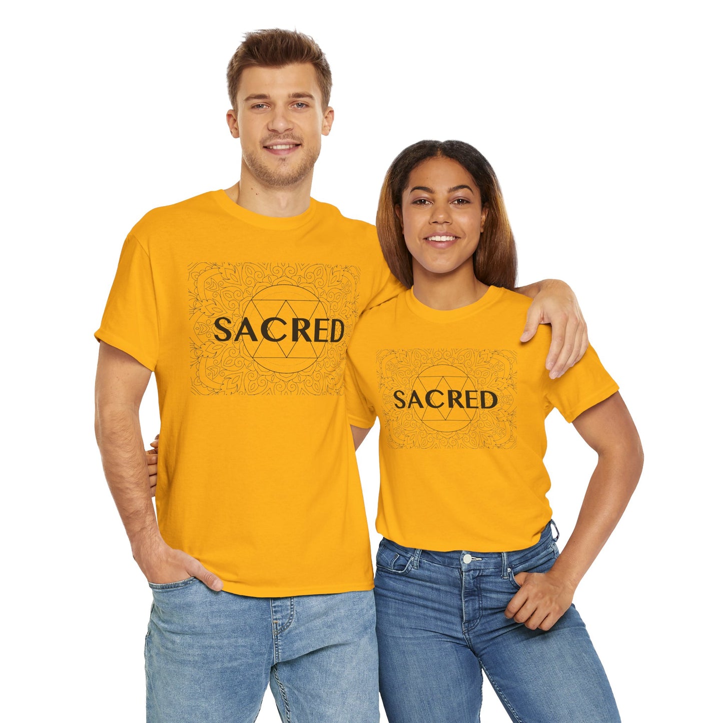 Sacred design Unisex Heavy Cotton Tee - Spiritual Graphic T-Shirt