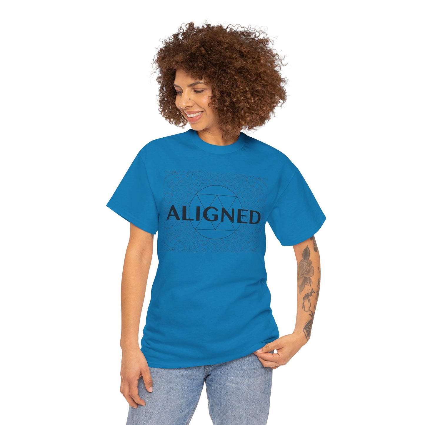 Aligned design Unisex Heavy Cotton Tee - Spiritual Graphic T-Shirt