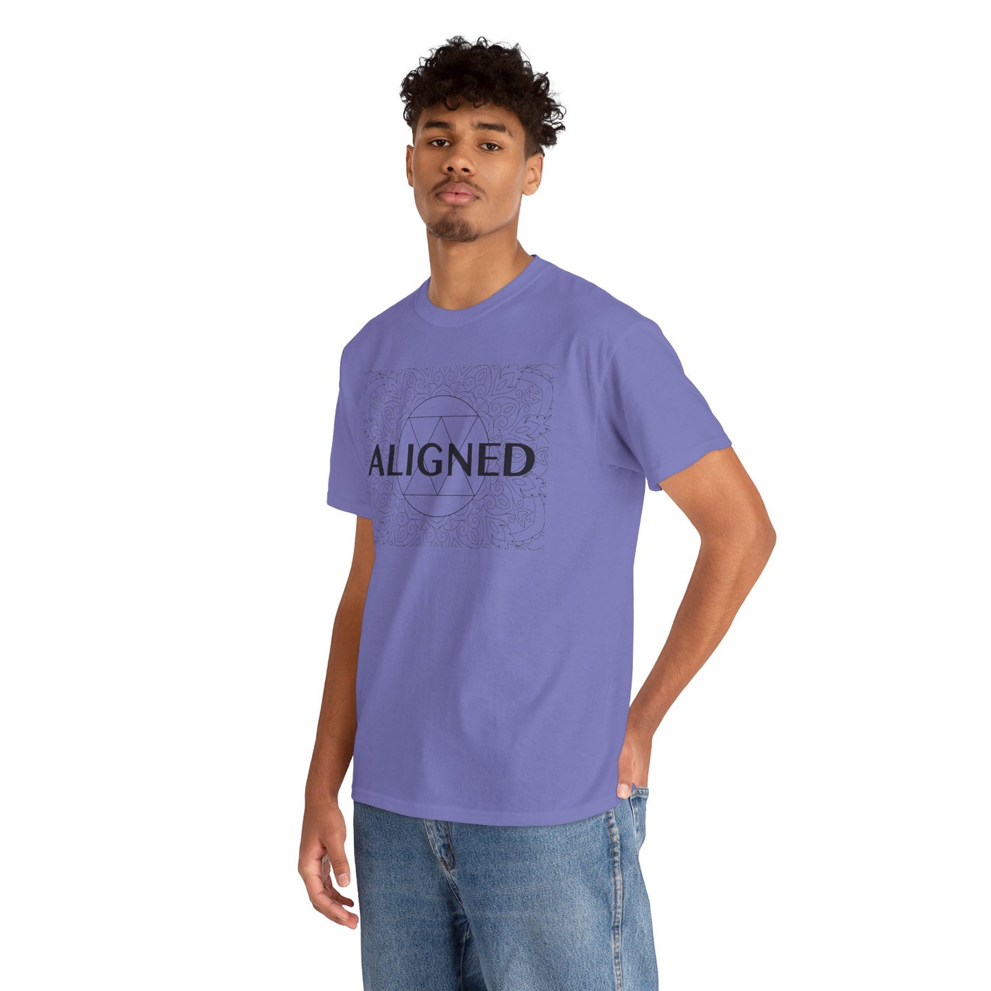 Aligned design Unisex Heavy Cotton Tee - Spiritual Graphic T-Shirt
