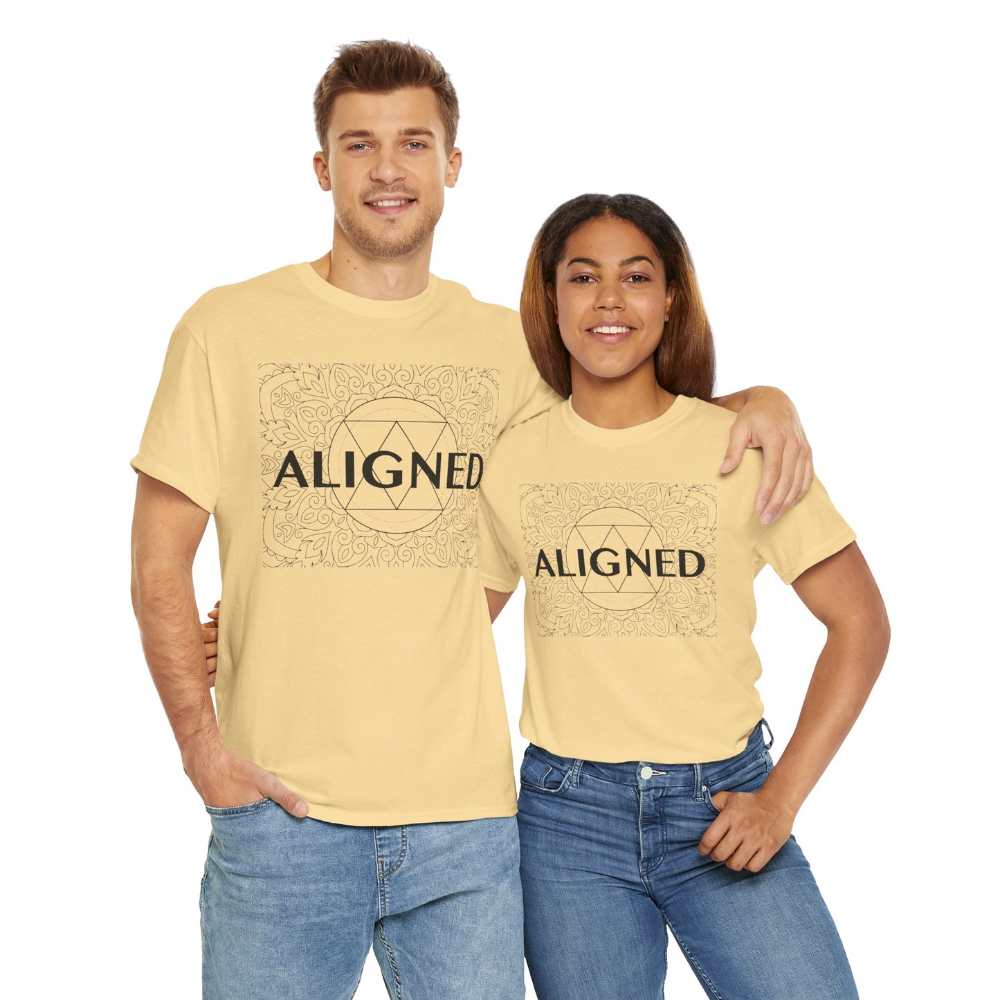 Aligned design Unisex Heavy Cotton Tee - Spiritual Graphic T-Shirt