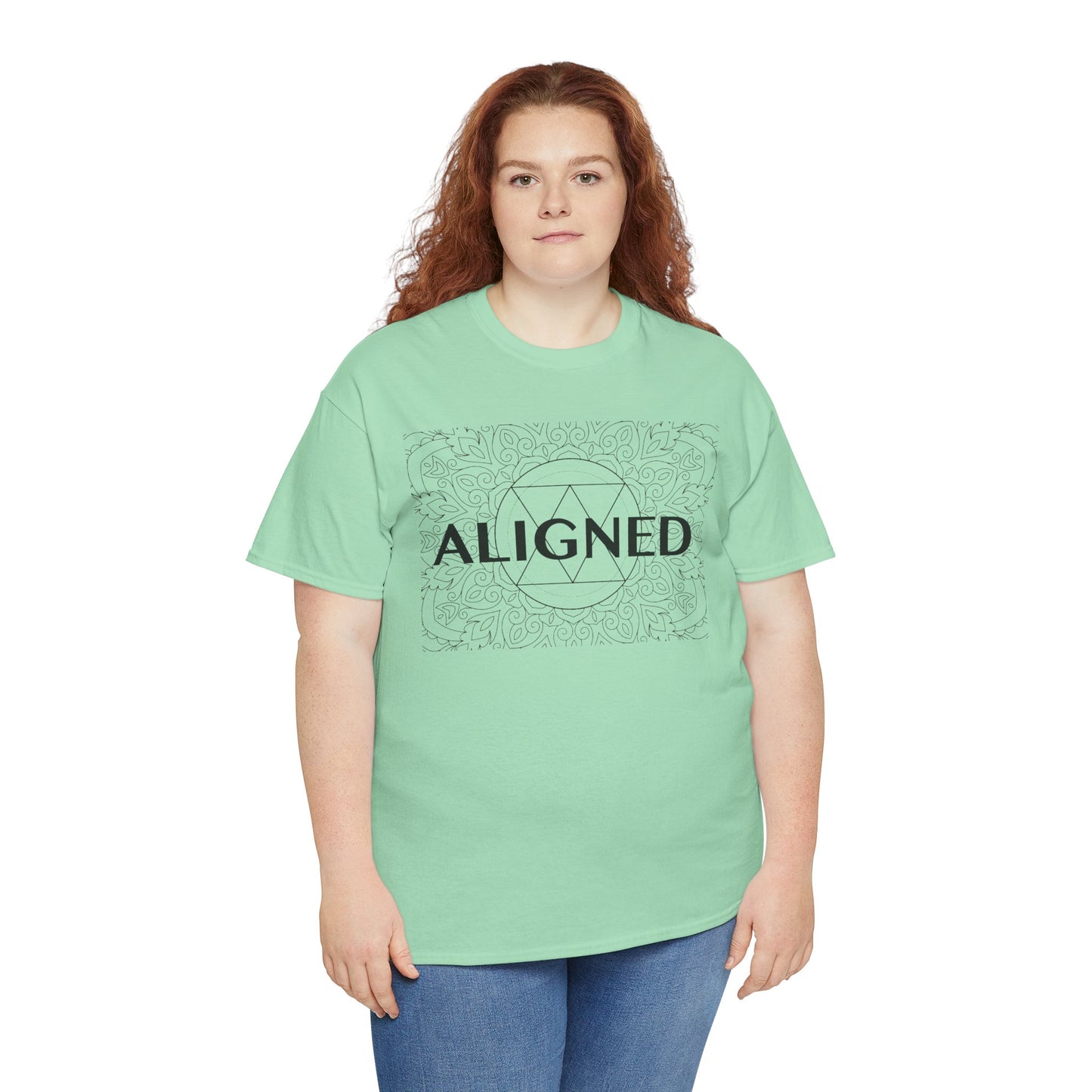 Aligned design Unisex Heavy Cotton Tee - Spiritual Graphic T-Shirt