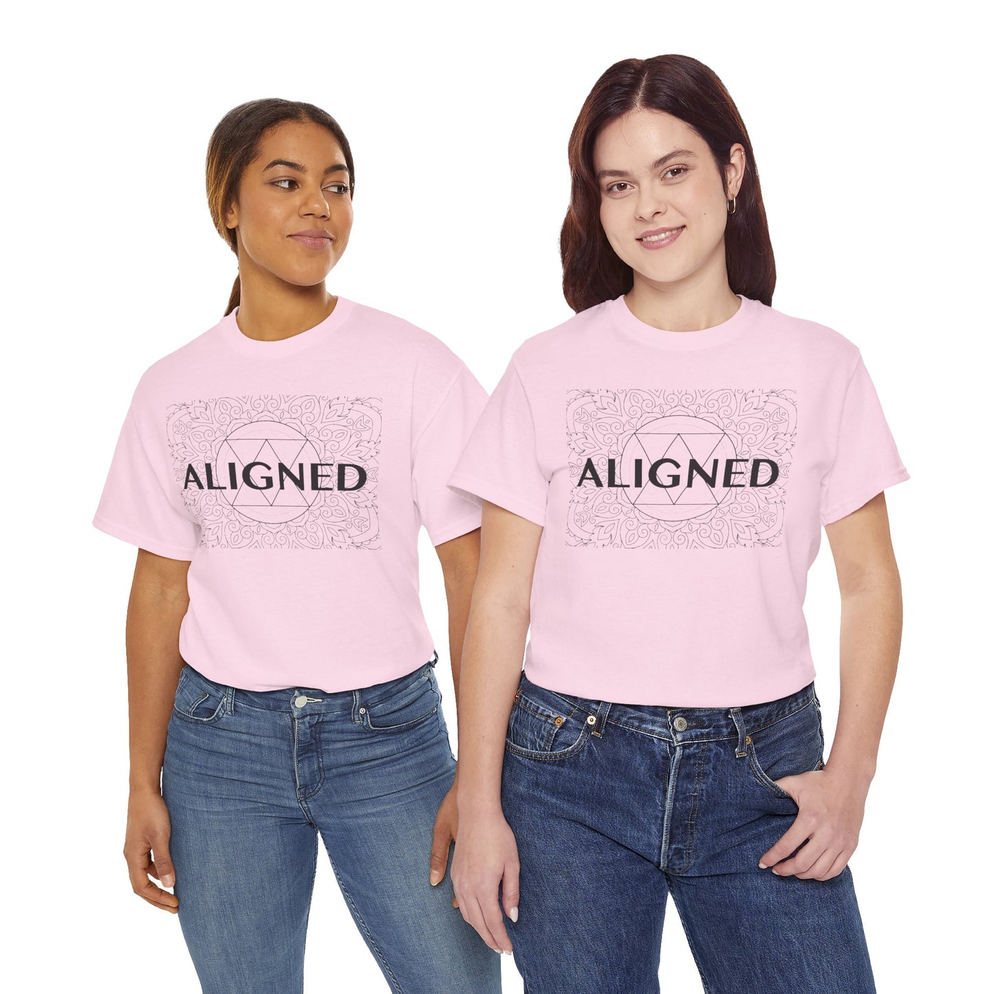 Aligned design Unisex Heavy Cotton Tee - Spiritual Graphic T-Shirt