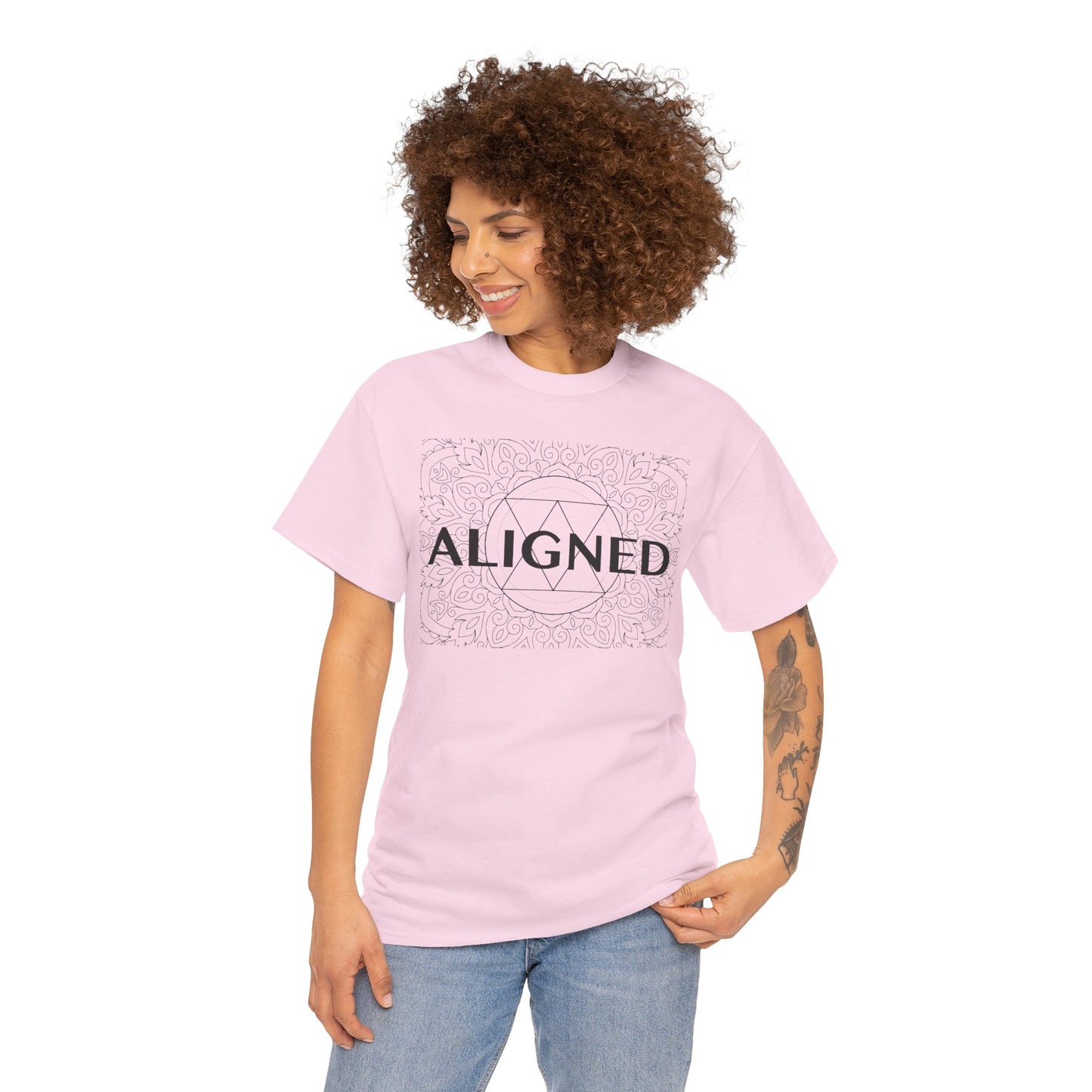 Aligned design Unisex Heavy Cotton Tee - Spiritual Graphic T-Shirt