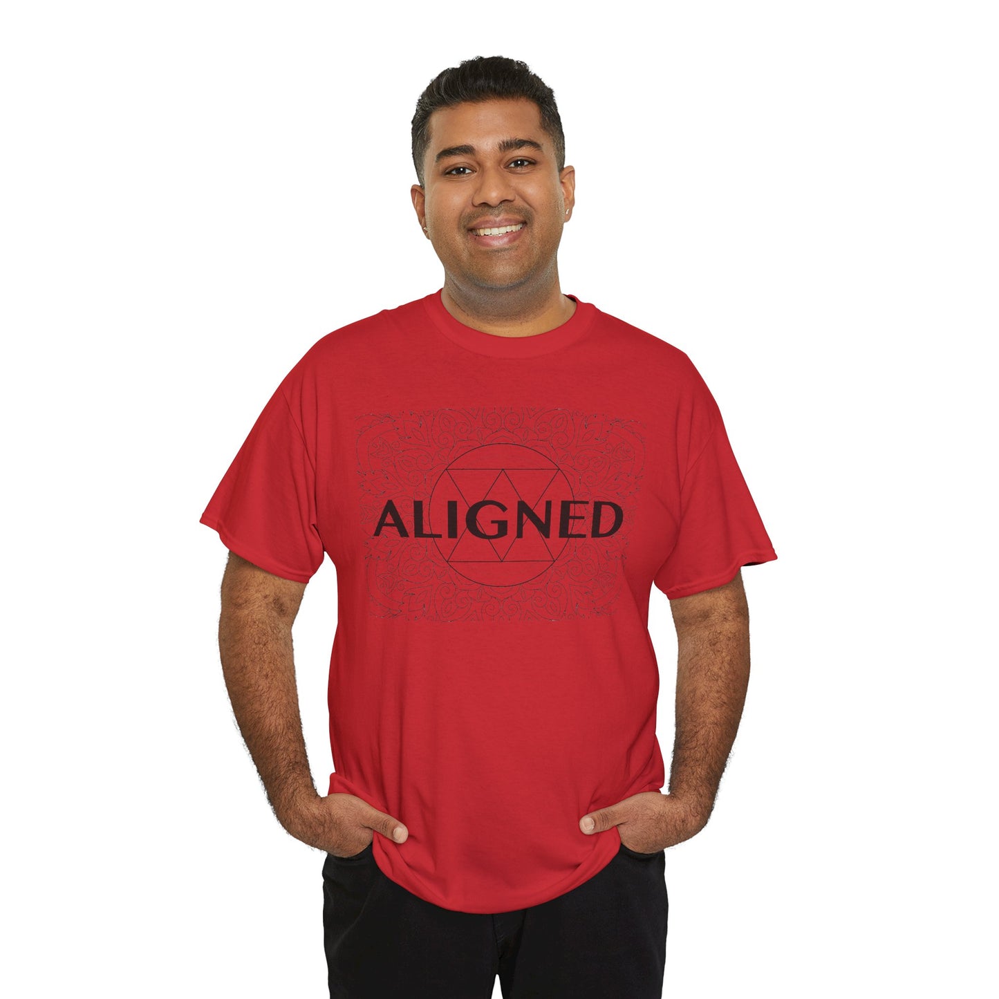 Aligned design Unisex Heavy Cotton Tee - Spiritual Graphic T-Shirt