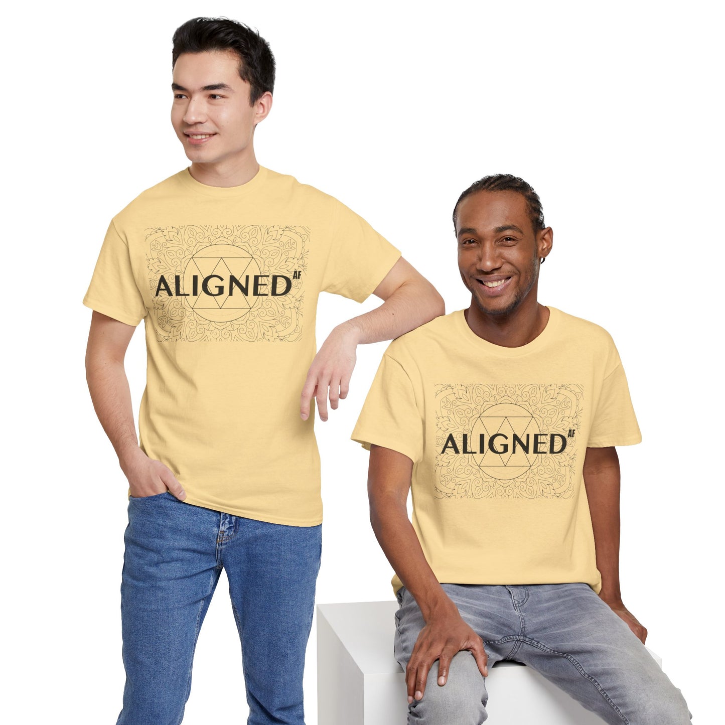 Aligned AF Unisex Heavy Cotton Tee - Spiritual Graphic T-Shirt