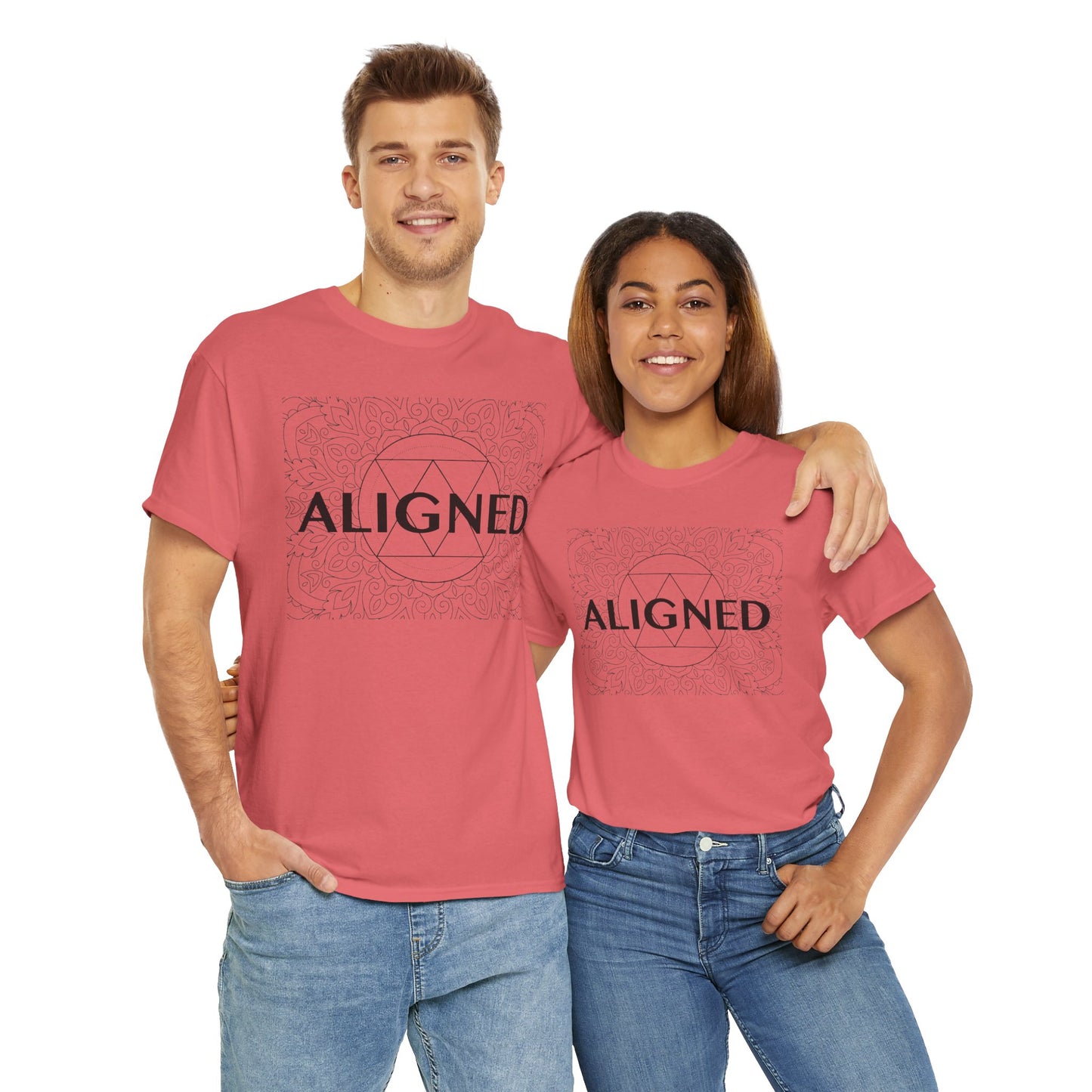 Aligned design Unisex Heavy Cotton Tee - Spiritual Graphic T-Shirt