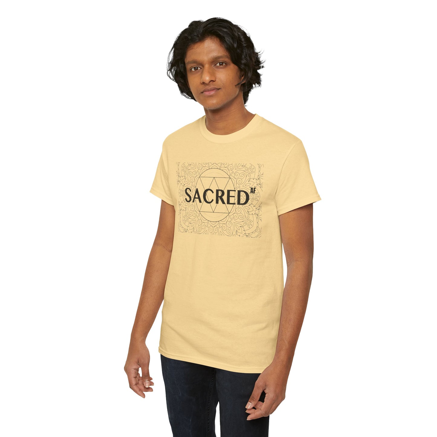 Sacred AF Unisex Heavy Cotton Tee - Spiritual Graphic T-Shirt