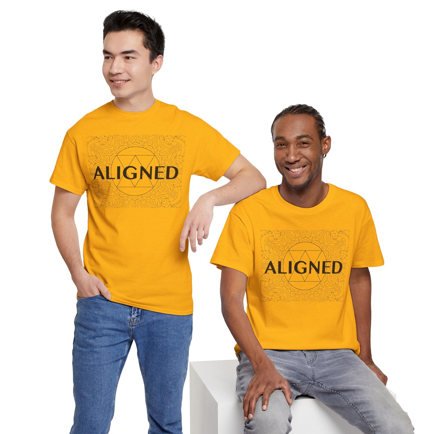 Aligned design Unisex Heavy Cotton Tee - Spiritual Graphic T-Shirt
