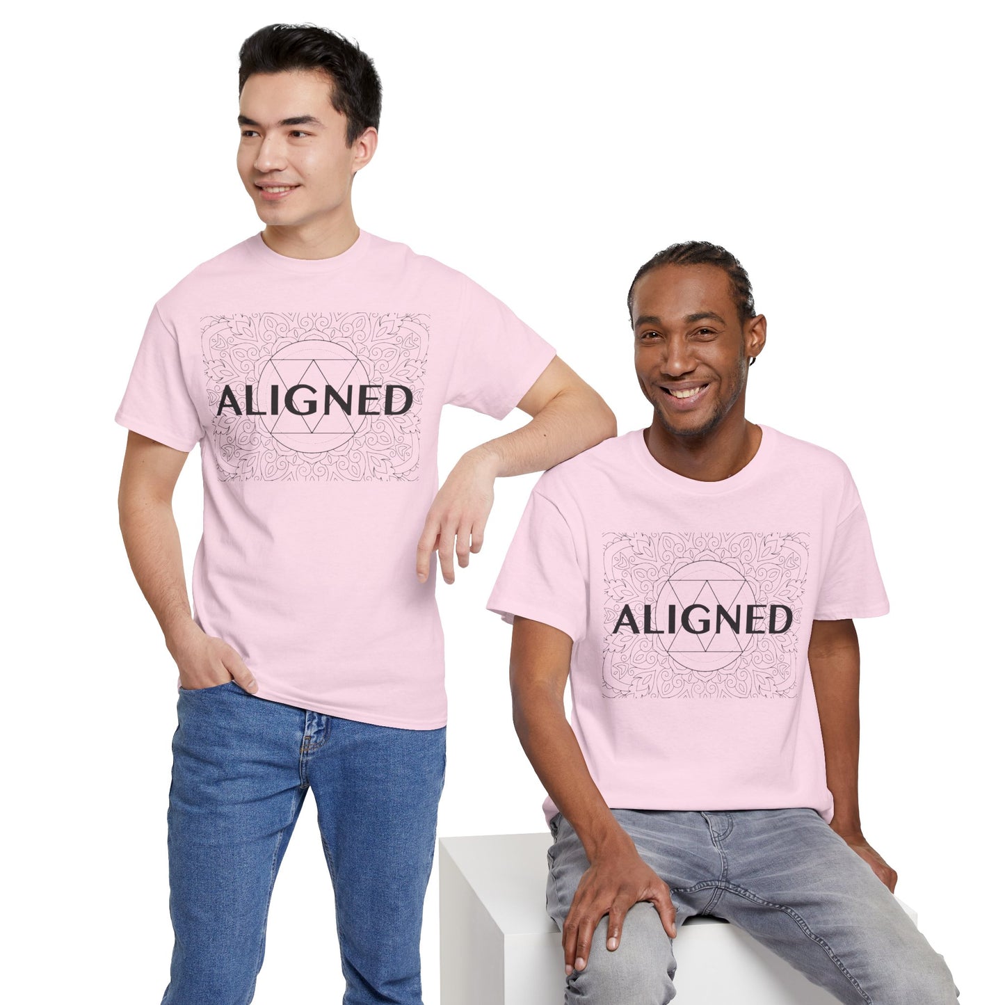 Aligned design Unisex Heavy Cotton Tee - Spiritual Graphic T-Shirt