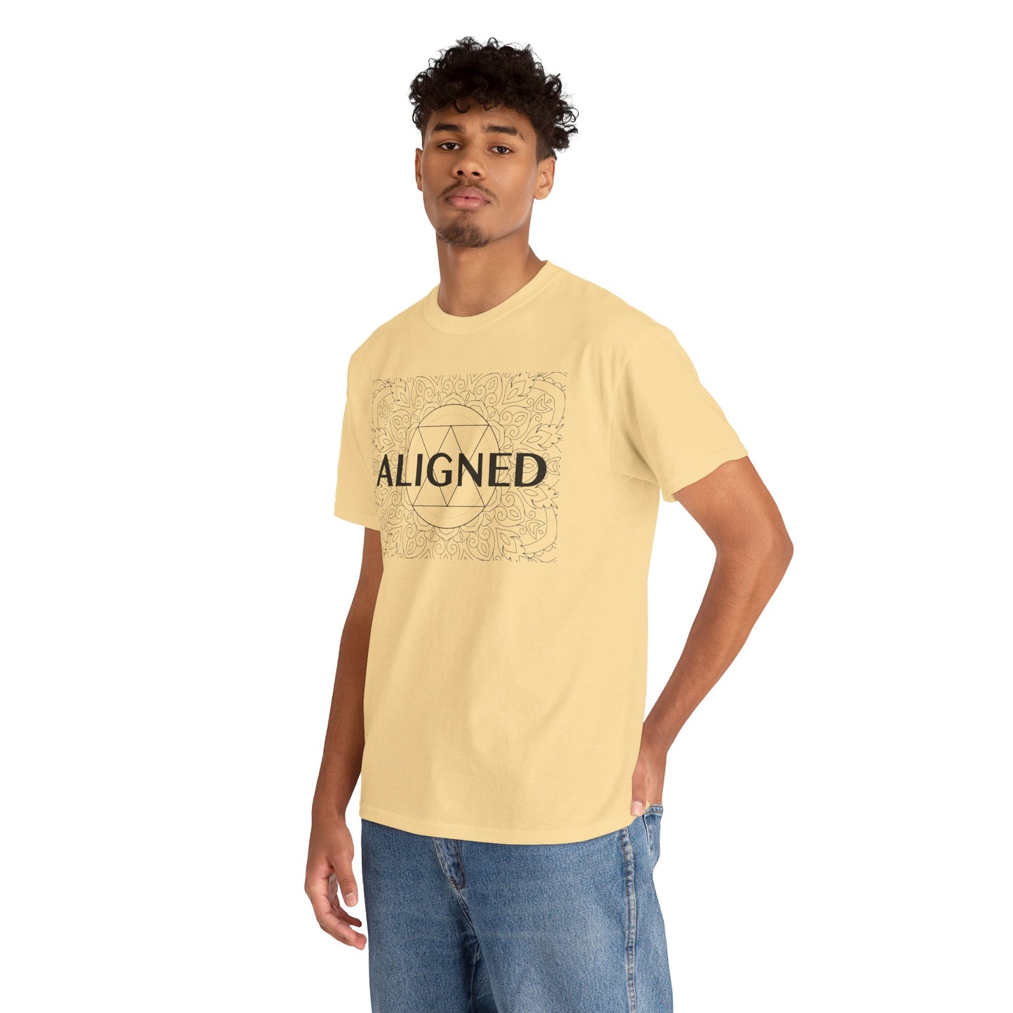 Aligned design Unisex Heavy Cotton Tee - Spiritual Graphic T-Shirt