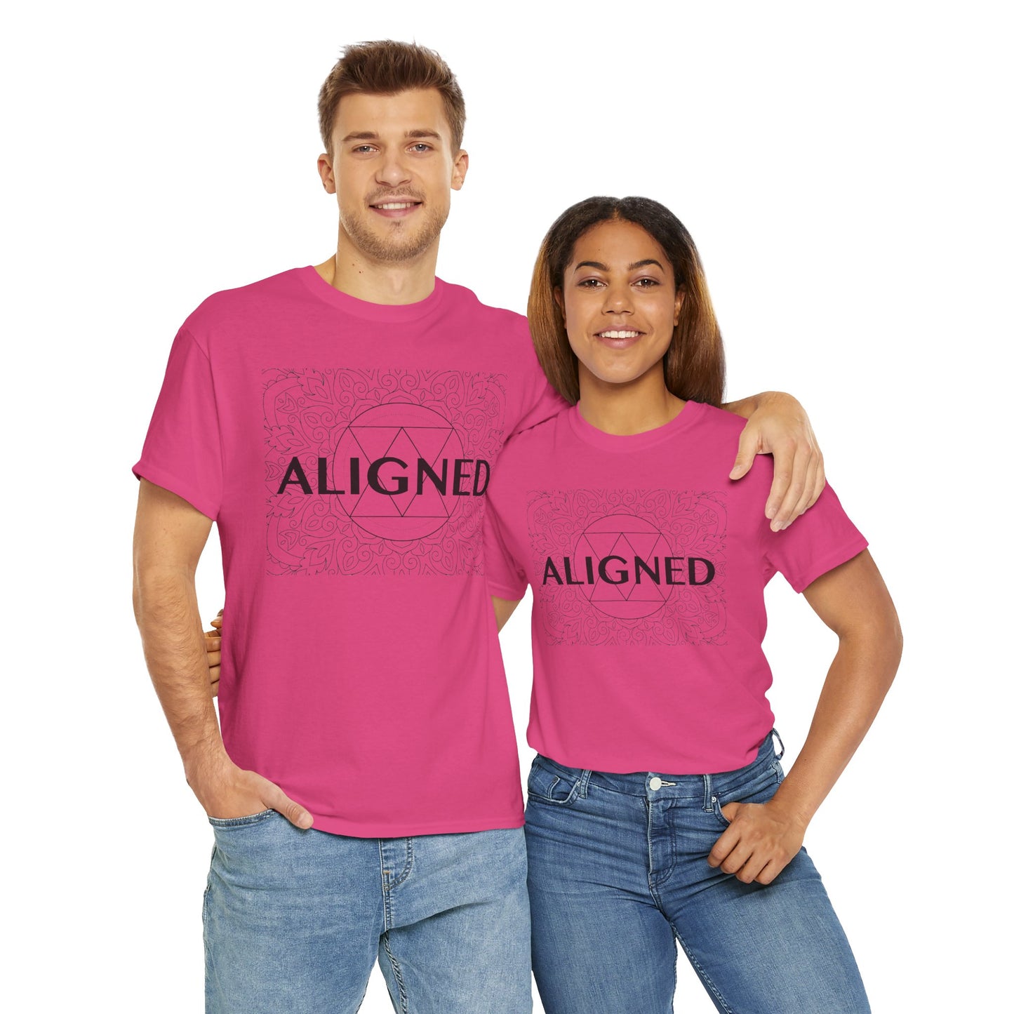 Aligned design Unisex Heavy Cotton Tee - Spiritual Graphic T-Shirt