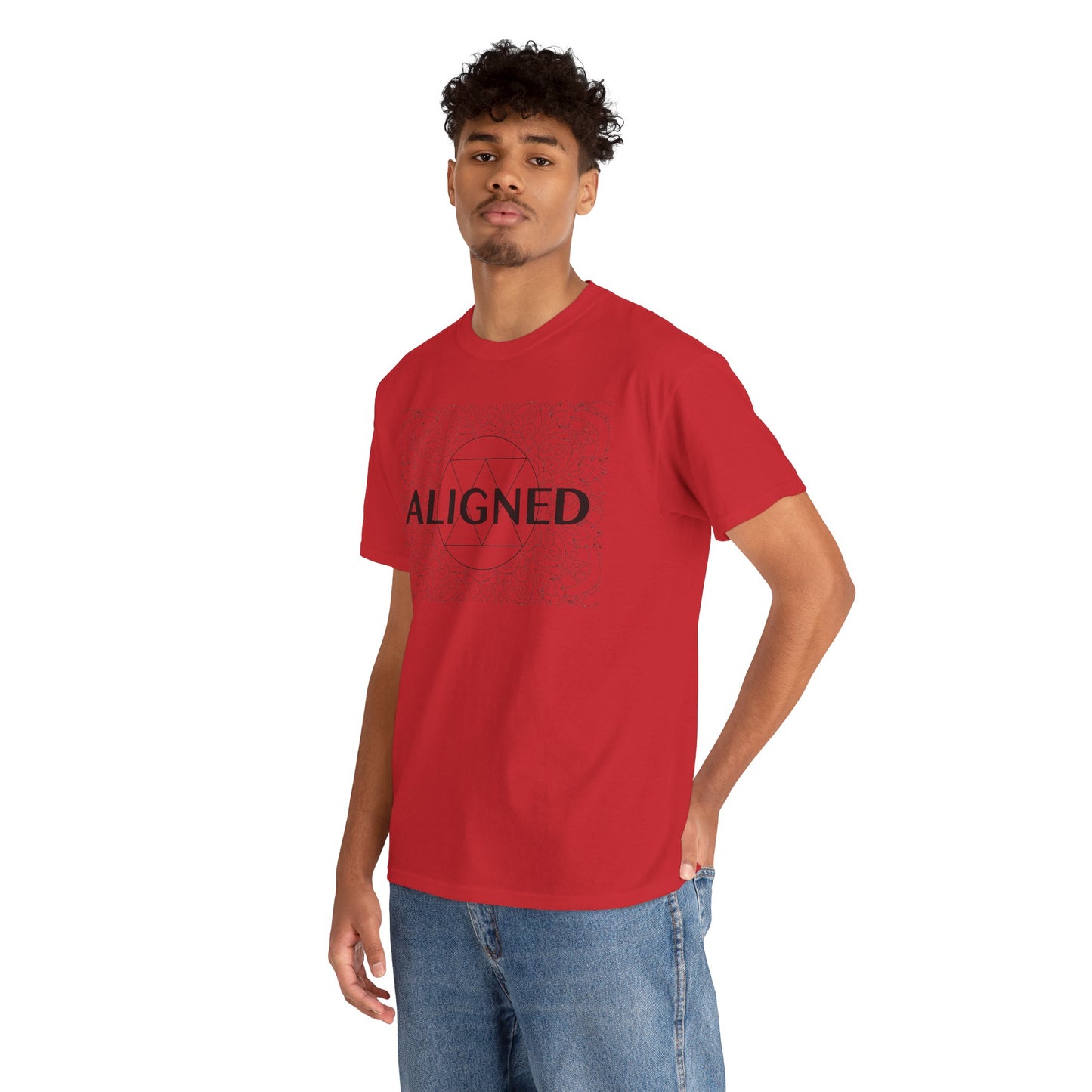Aligned design Unisex Heavy Cotton Tee - Spiritual Graphic T-Shirt
