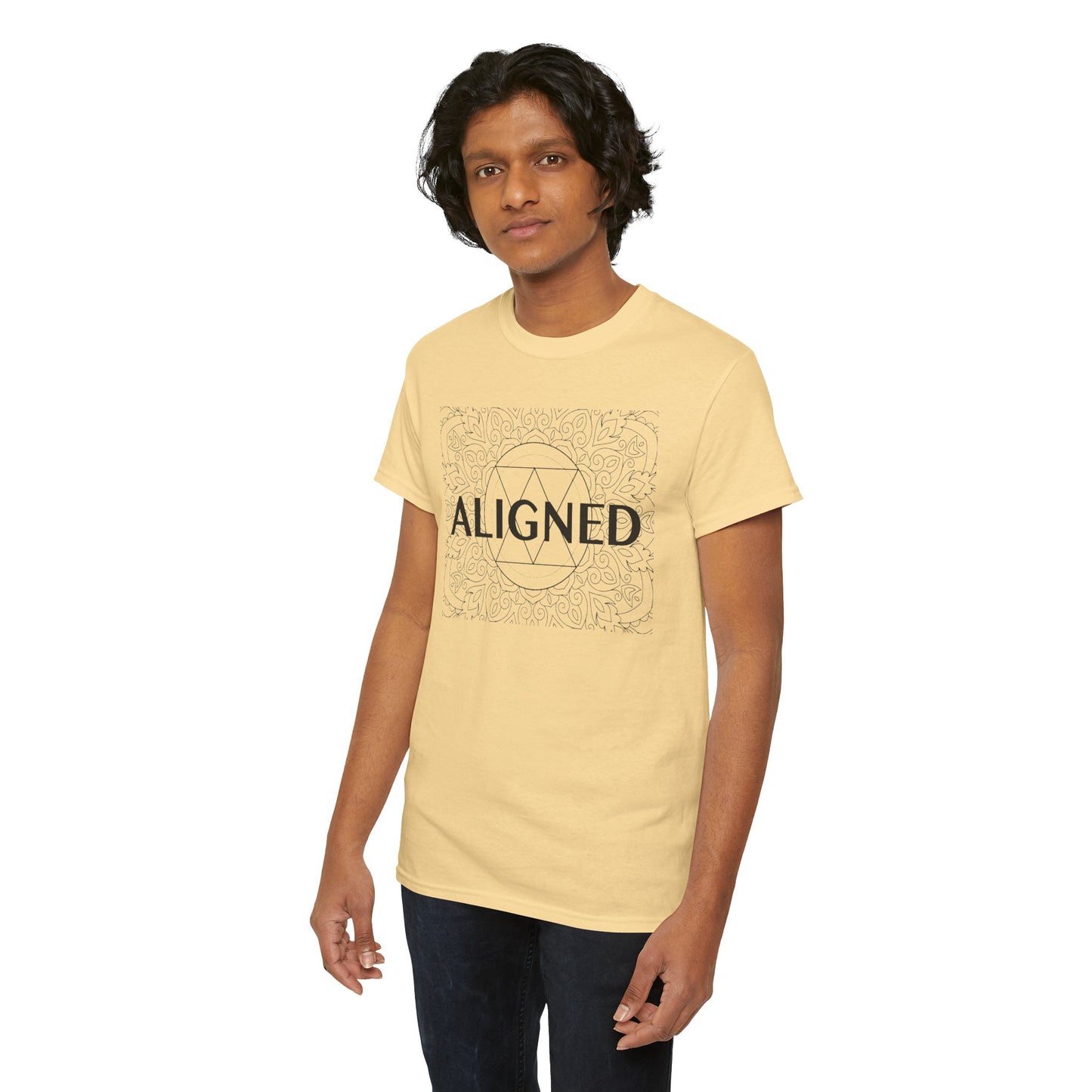 Aligned design Unisex Heavy Cotton Tee - Spiritual Graphic T-Shirt