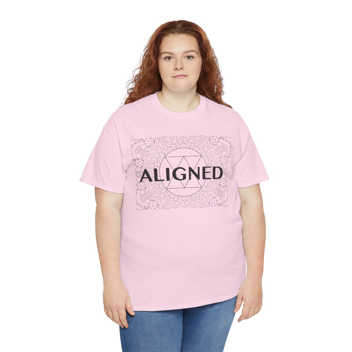Aligned design Unisex Heavy Cotton Tee - Spiritual Graphic T-Shirt