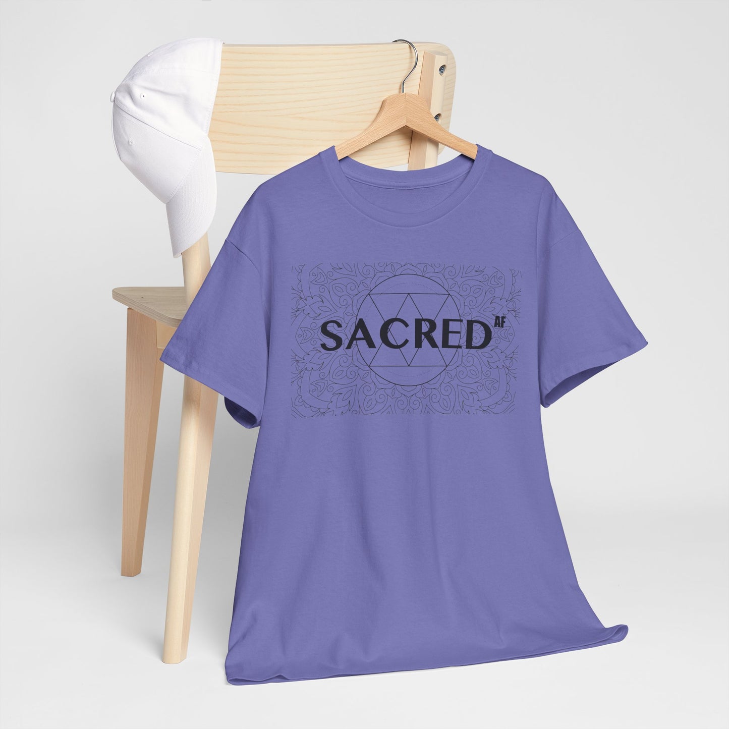 Sacred AF Unisex Heavy Cotton Tee - Spiritual Graphic T-Shirt