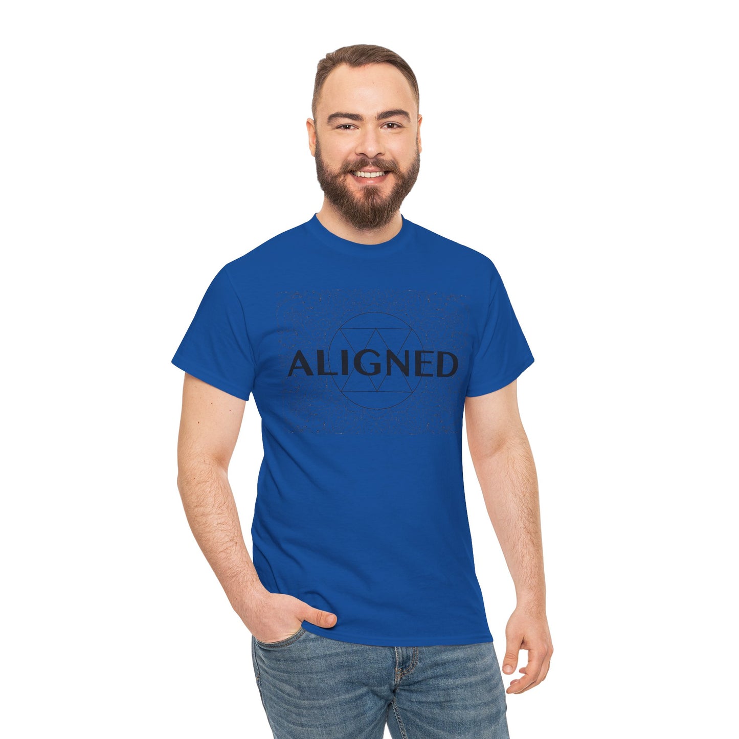 Aligned design Unisex Heavy Cotton Tee - Spiritual Graphic T-Shirt
