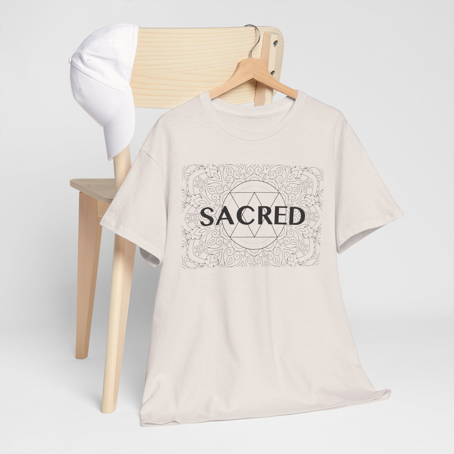 Sacred design Unisex Heavy Cotton Tee - Spiritual Graphic T-Shirt