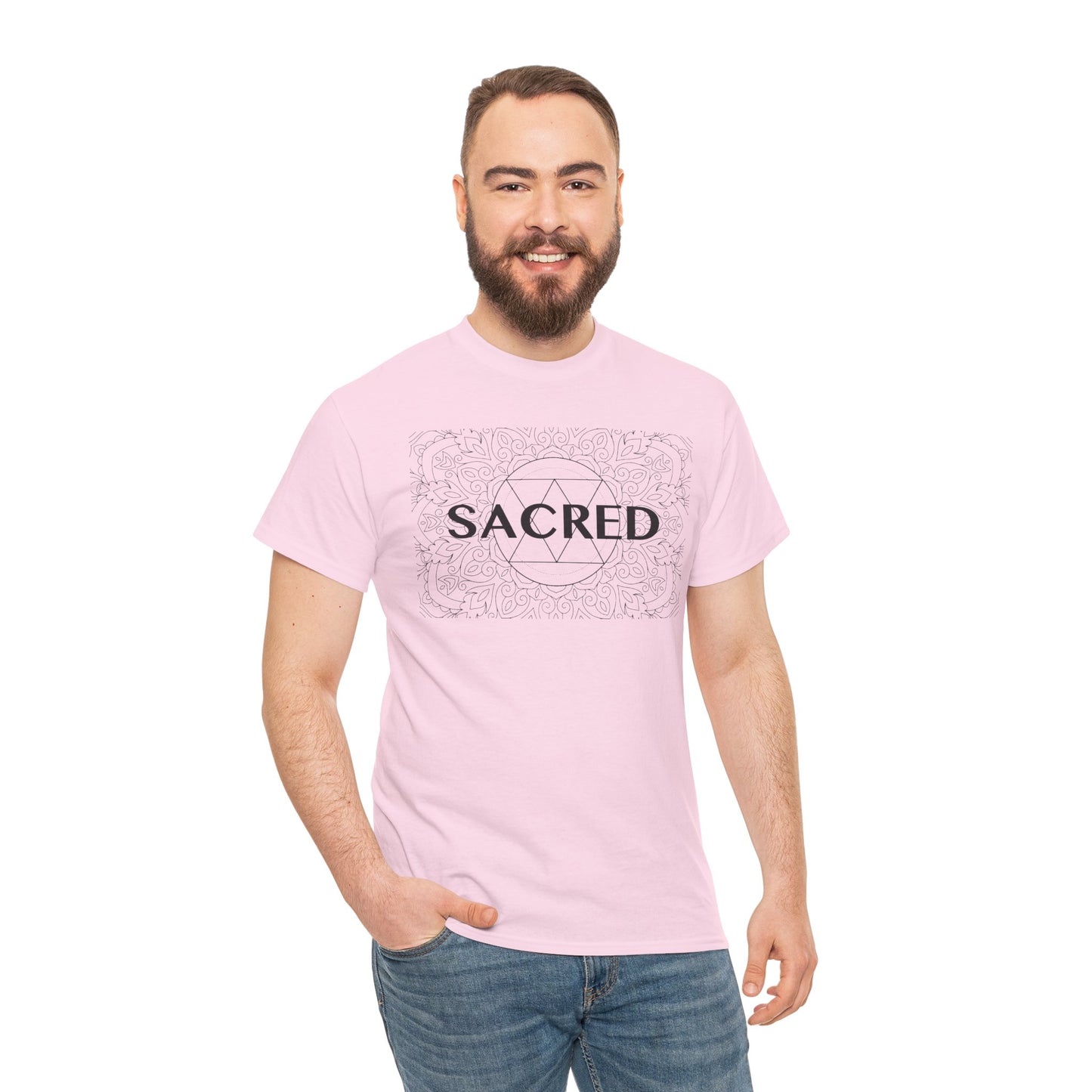 Sacred design Unisex Heavy Cotton Tee - Spiritual Graphic T-Shirt