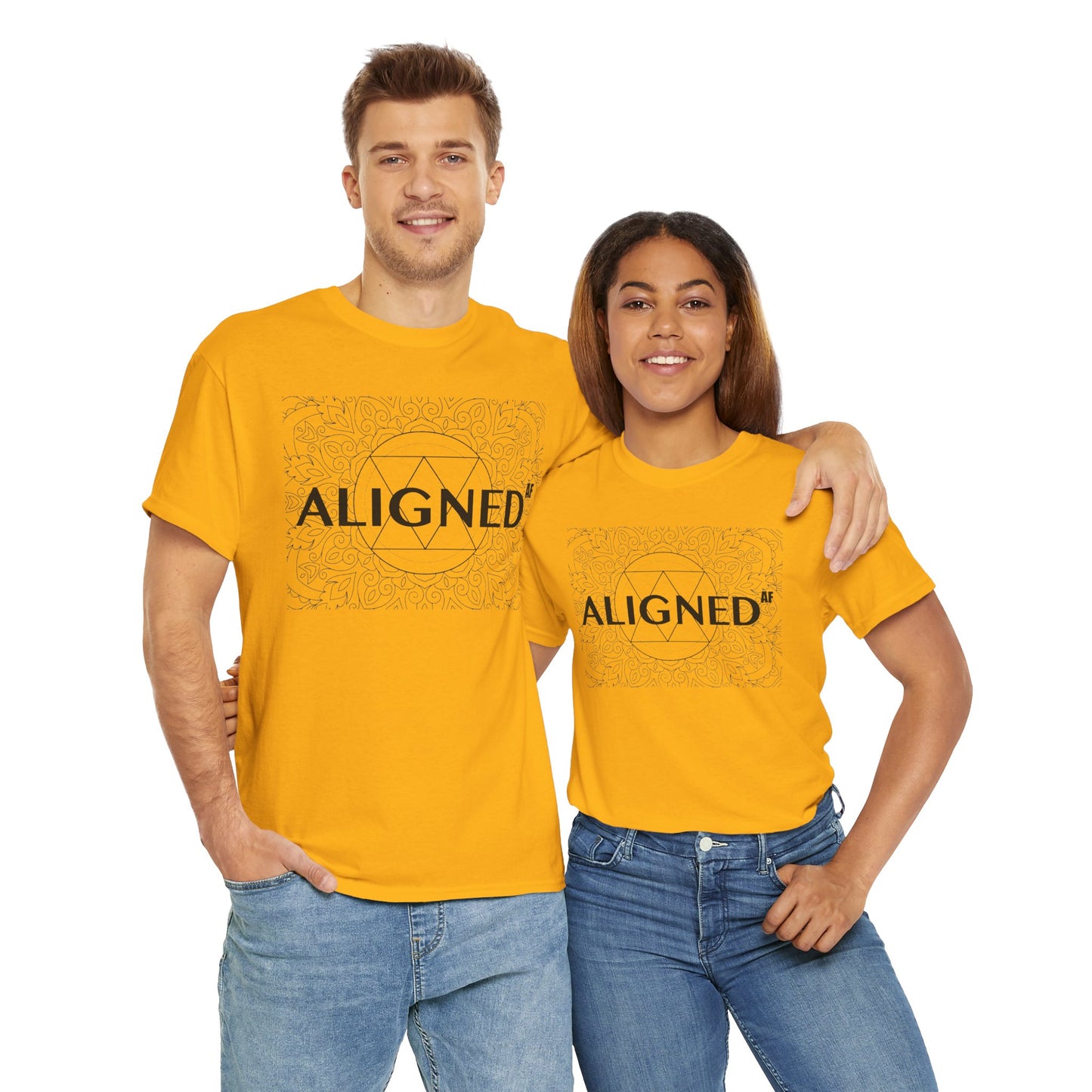 Aligned AF Unisex Heavy Cotton Tee - Spiritual Graphic T-Shirt