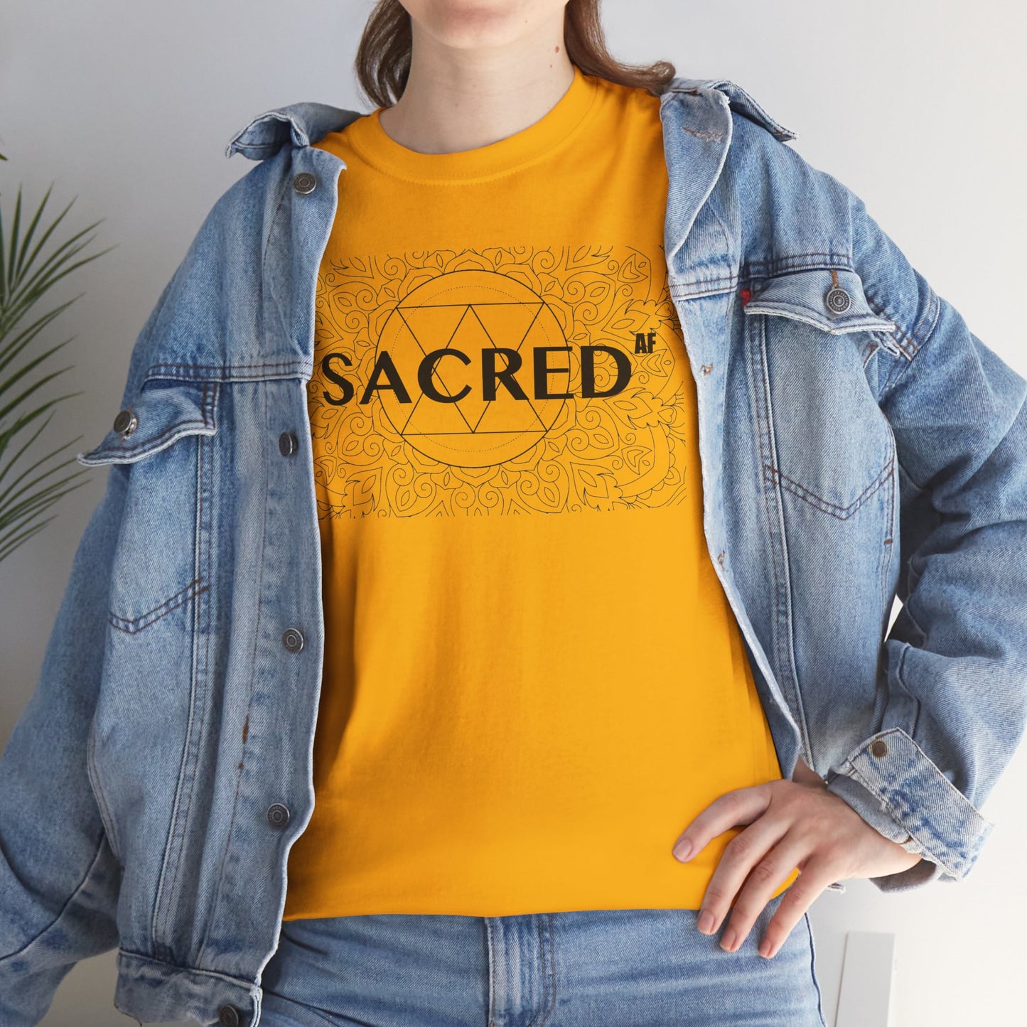 Sacred AF Unisex Heavy Cotton Tee - Spiritual Graphic T-Shirt