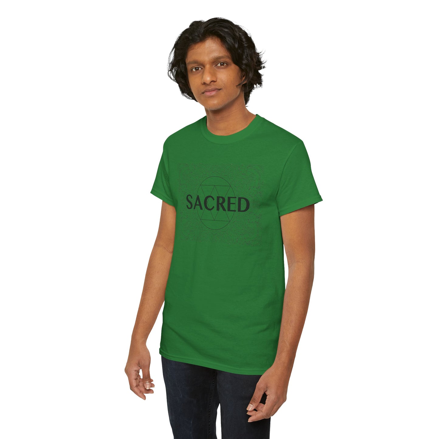 Sacred design Unisex Heavy Cotton Tee - Spiritual Graphic T-Shirt