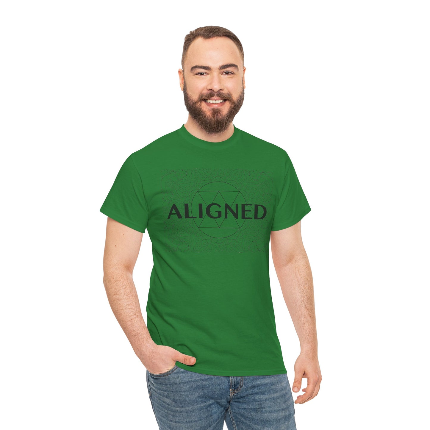 Aligned design Unisex Heavy Cotton Tee - Spiritual Graphic T-Shirt