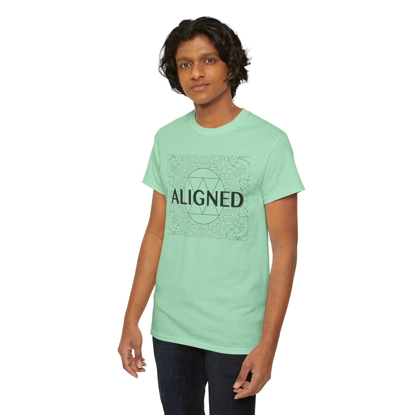 Aligned design Unisex Heavy Cotton Tee - Spiritual Graphic T-Shirt