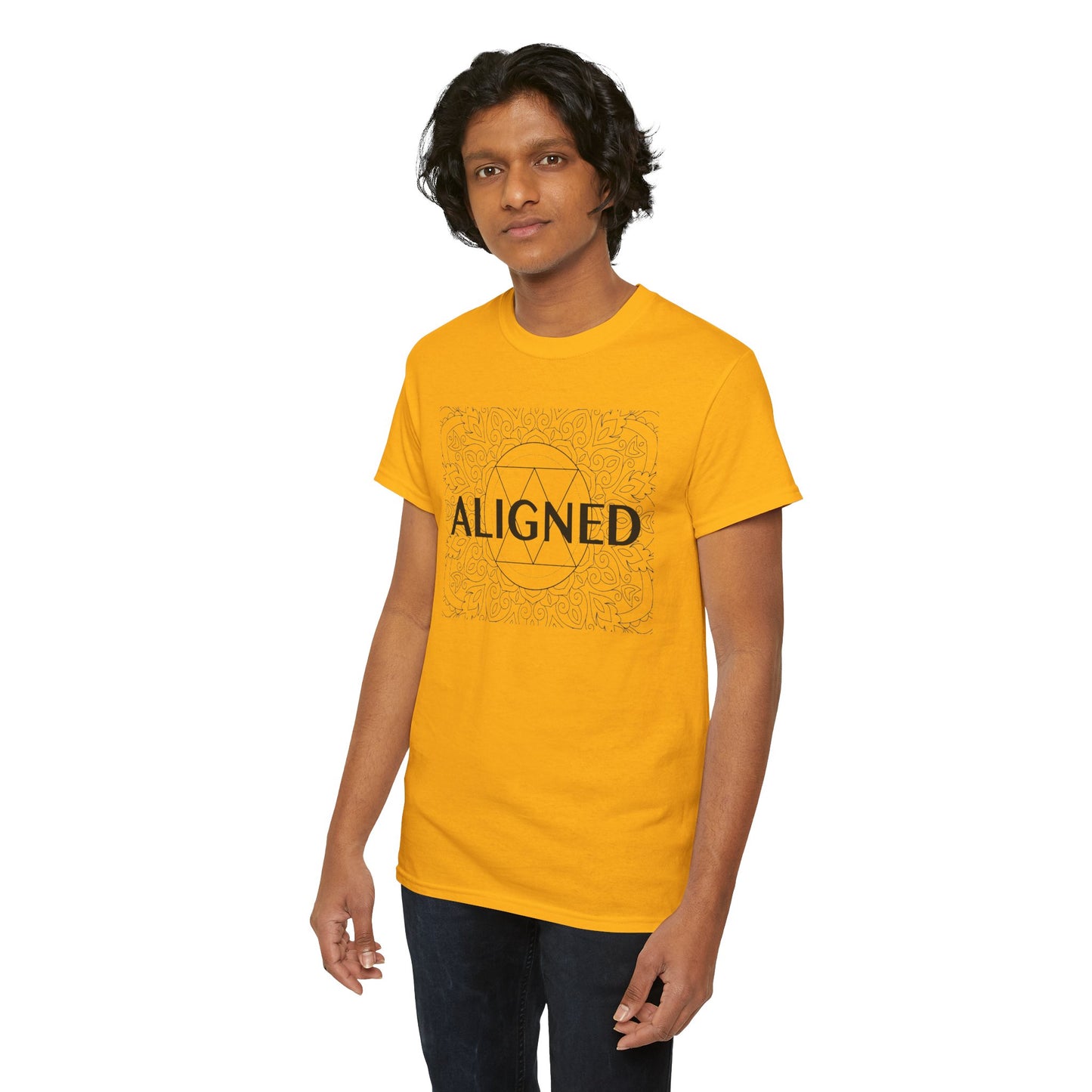 Aligned design Unisex Heavy Cotton Tee - Spiritual Graphic T-Shirt