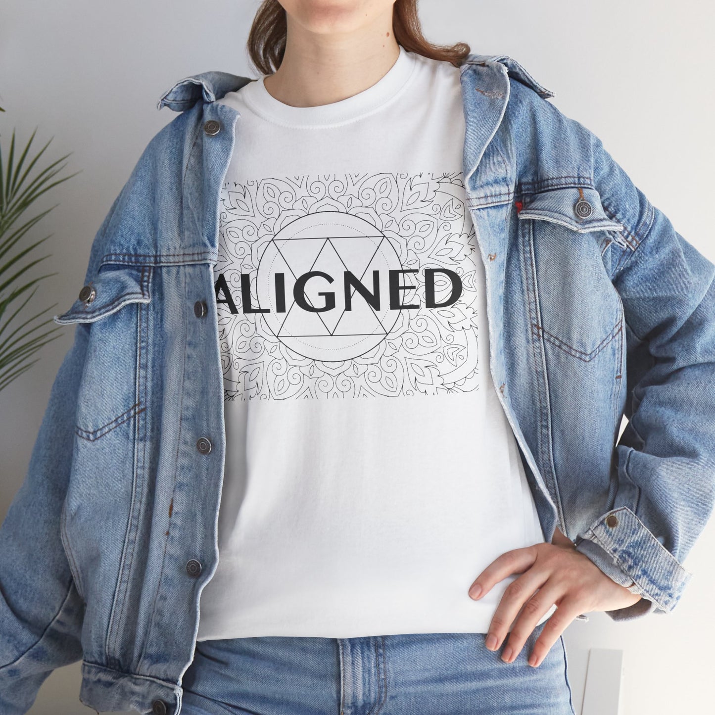 Aligned design Unisex Heavy Cotton Tee - Spiritual Graphic T-Shirt