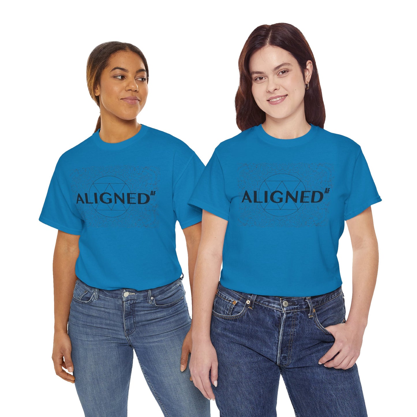 Aligned AF Unisex Heavy Cotton Tee - Spiritual Graphic T-Shirt