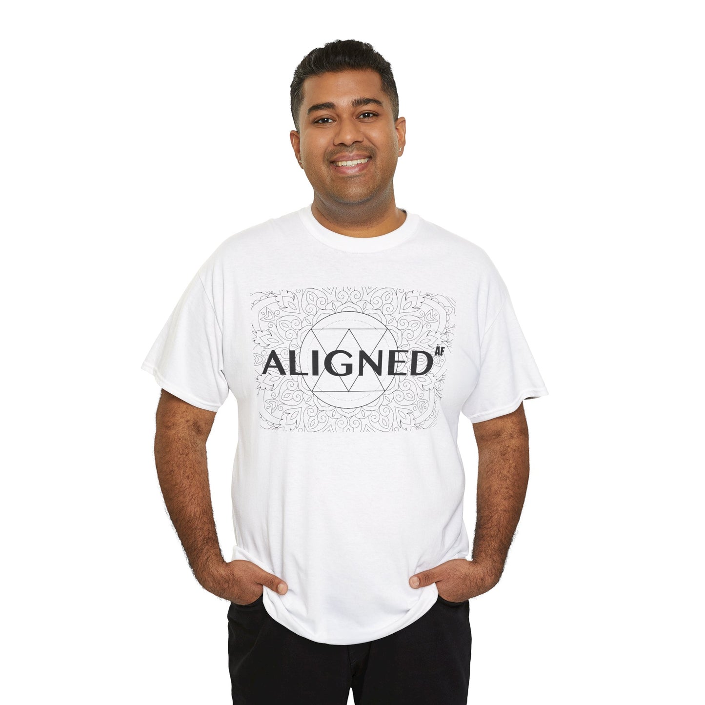 Aligned AF Unisex Heavy Cotton Tee - Spiritual Graphic T-Shirt