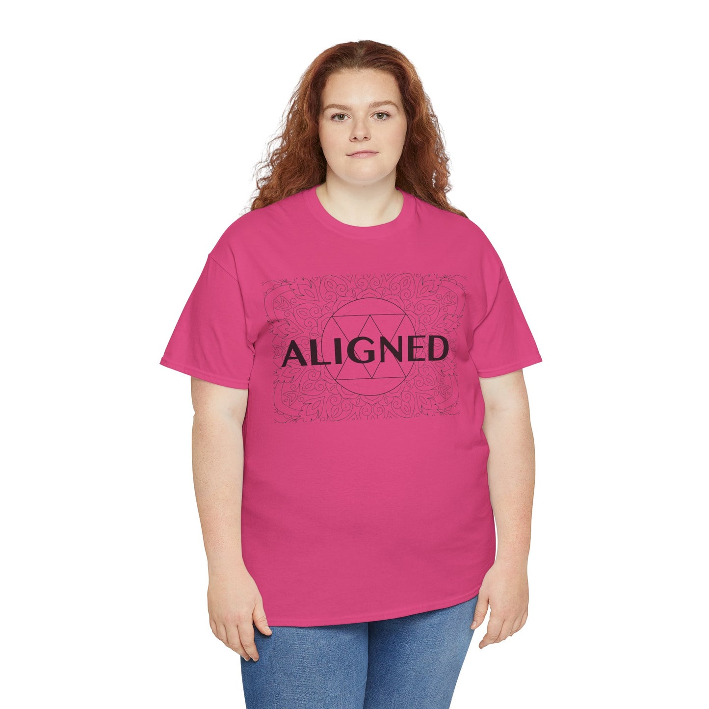 Aligned design Unisex Heavy Cotton Tee - Spiritual Graphic T-Shirt