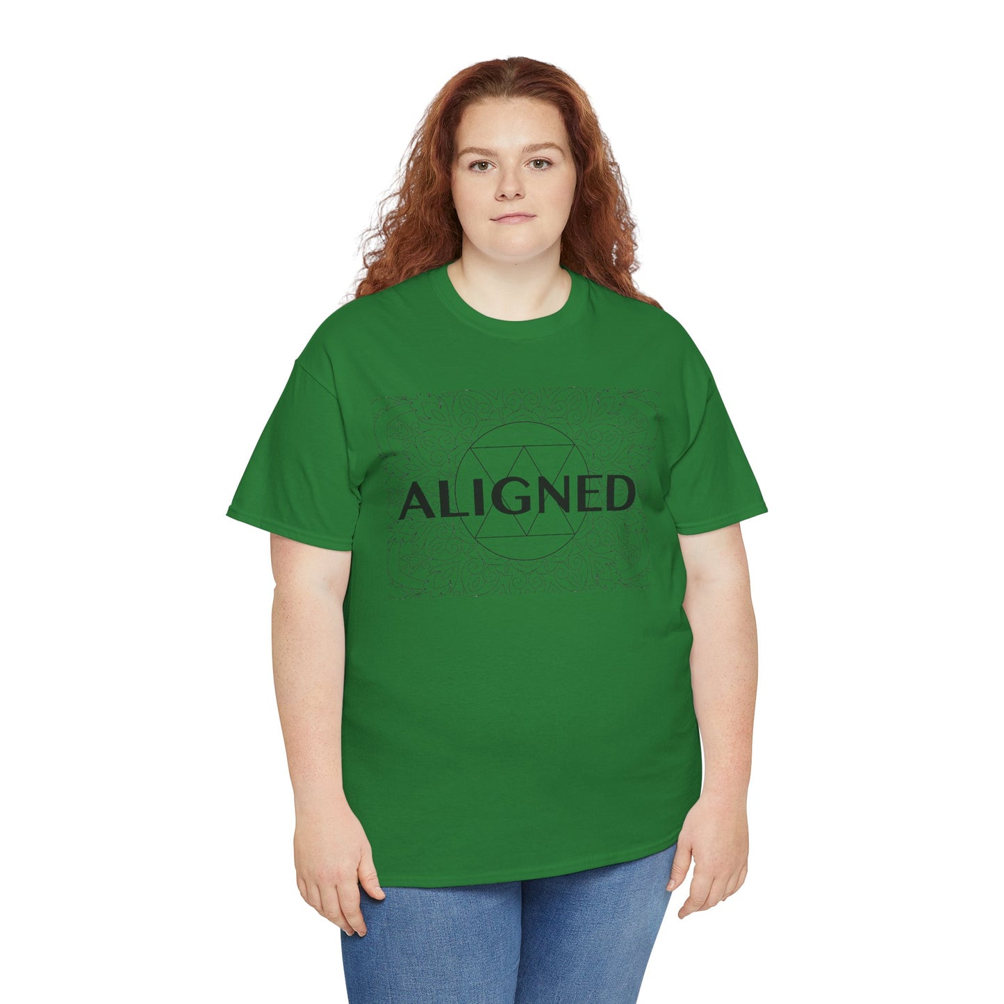 Aligned design Unisex Heavy Cotton Tee - Spiritual Graphic T-Shirt