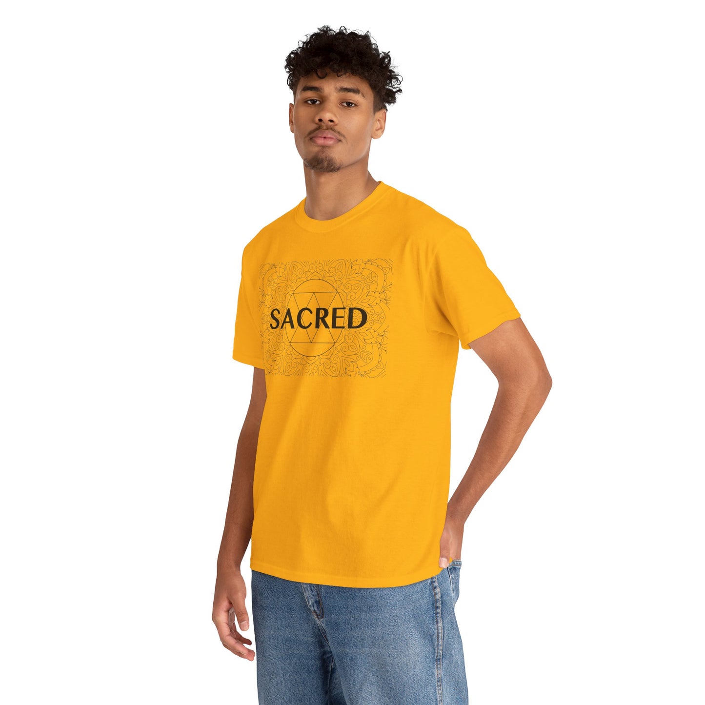 Sacred design Unisex Heavy Cotton Tee - Spiritual Graphic T-Shirt