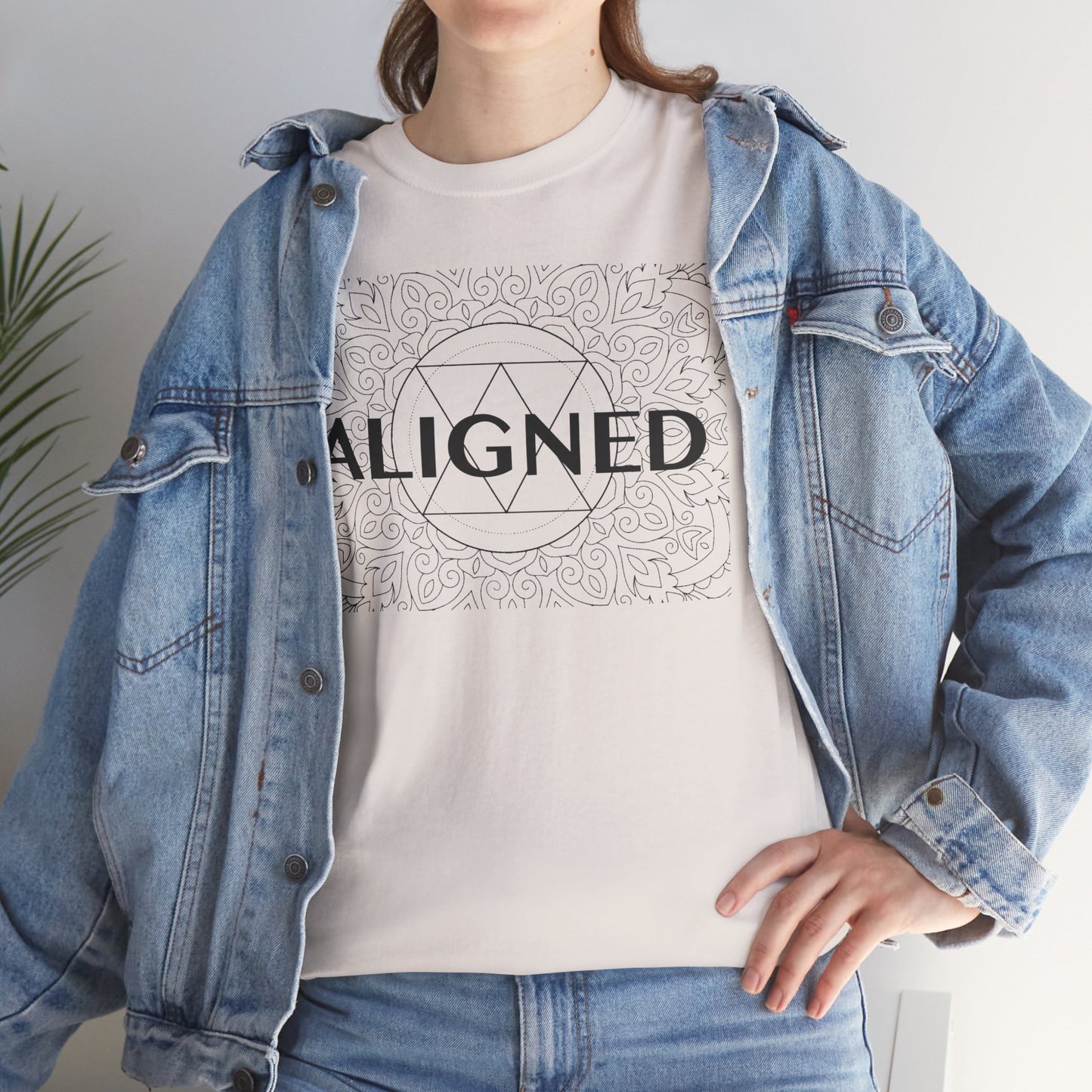 Aligned design Unisex Heavy Cotton Tee - Spiritual Graphic T-Shirt