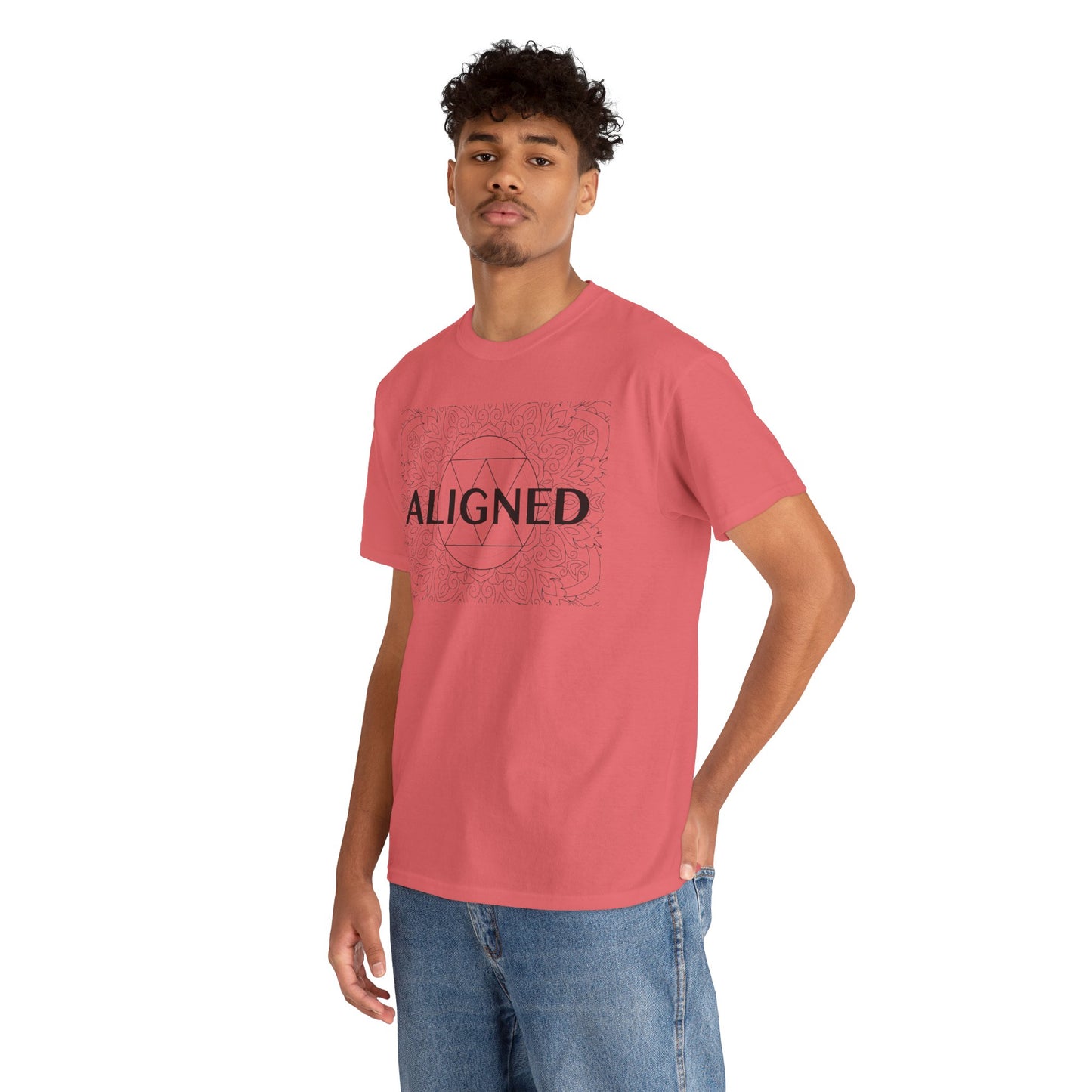 Aligned design Unisex Heavy Cotton Tee - Spiritual Graphic T-Shirt