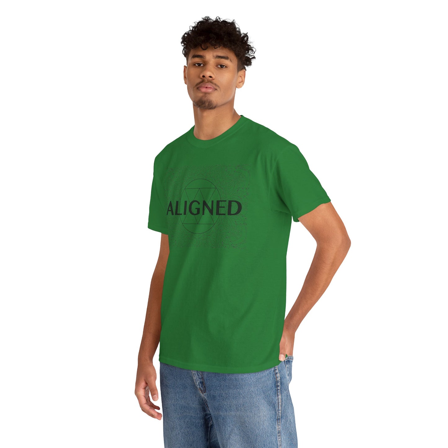 Aligned design Unisex Heavy Cotton Tee - Spiritual Graphic T-Shirt