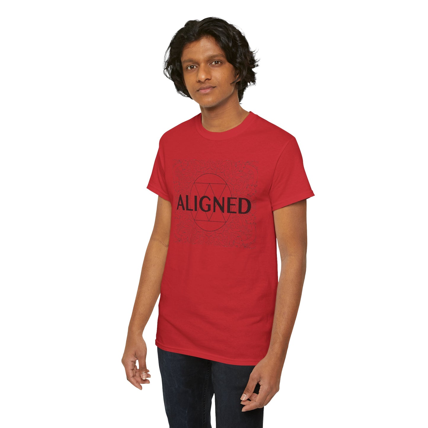 Aligned design Unisex Heavy Cotton Tee - Spiritual Graphic T-Shirt