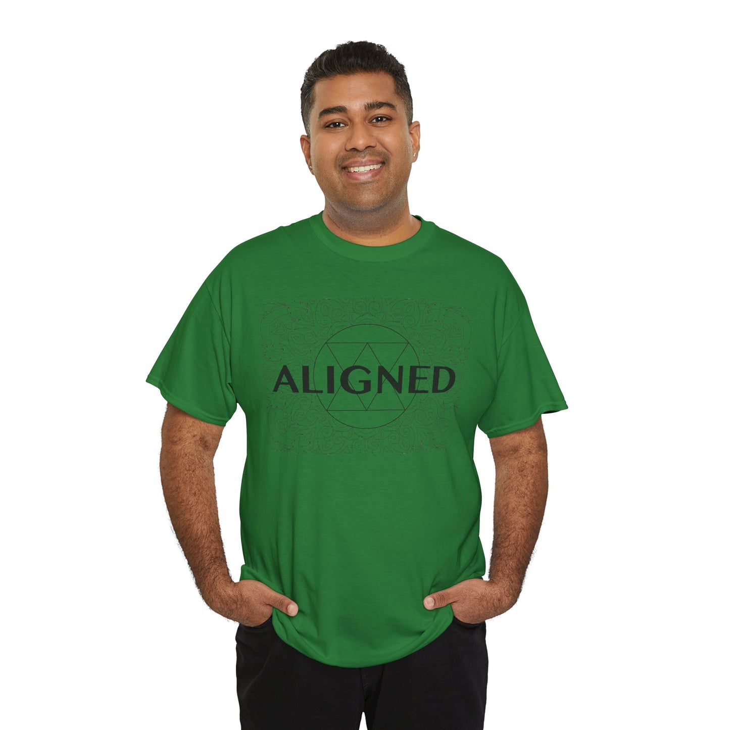 Aligned design Unisex Heavy Cotton Tee - Spiritual Graphic T-Shirt