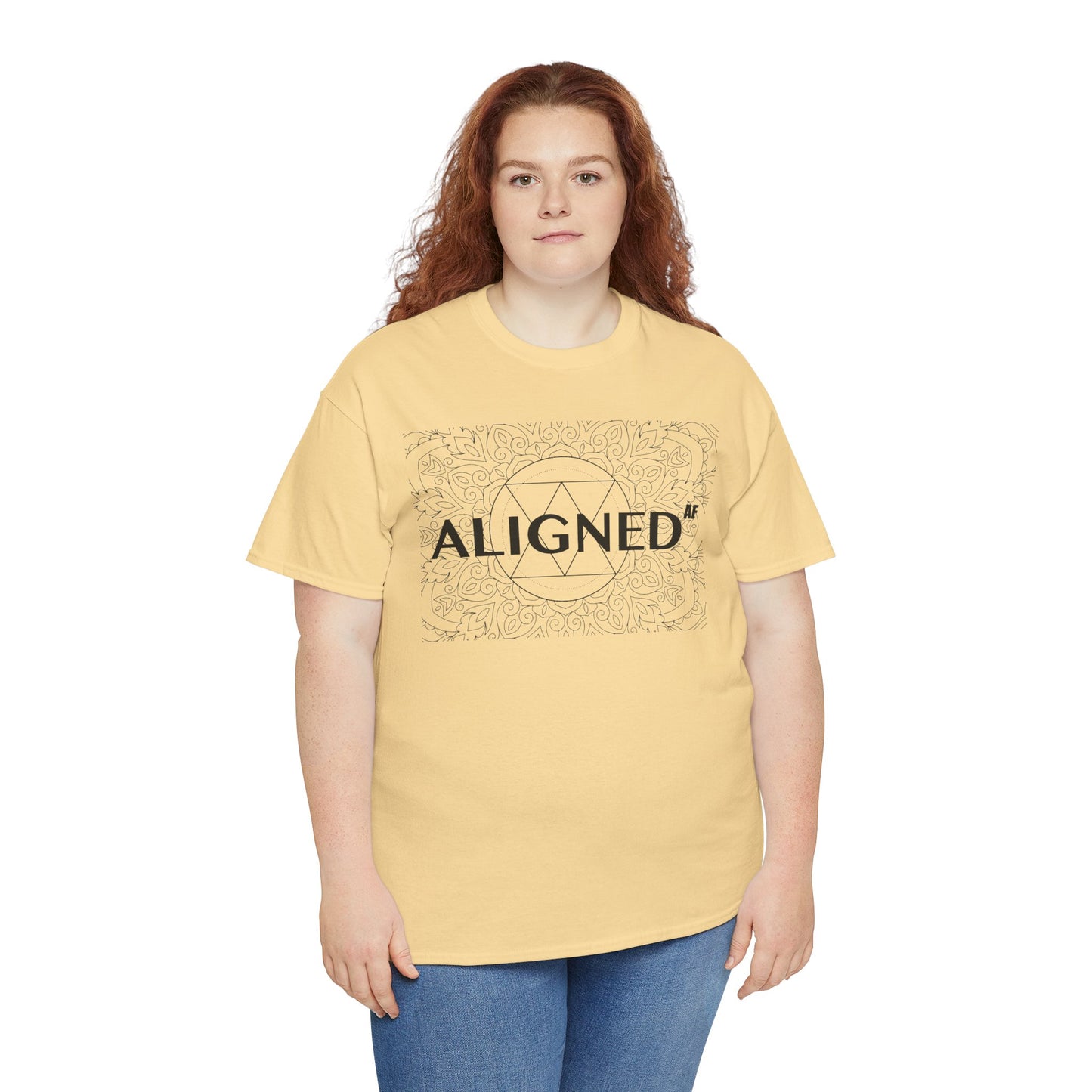 Aligned AF Unisex Heavy Cotton Tee - Spiritual Graphic T-Shirt