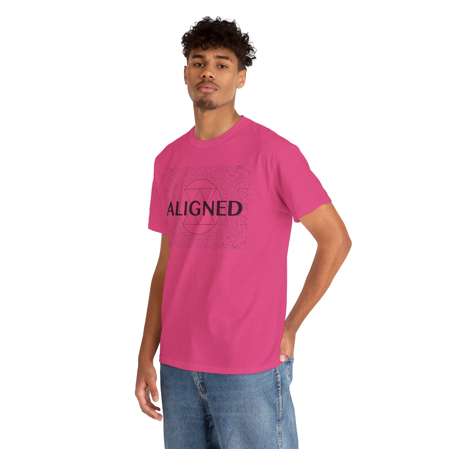 Aligned design Unisex Heavy Cotton Tee - Spiritual Graphic T-Shirt