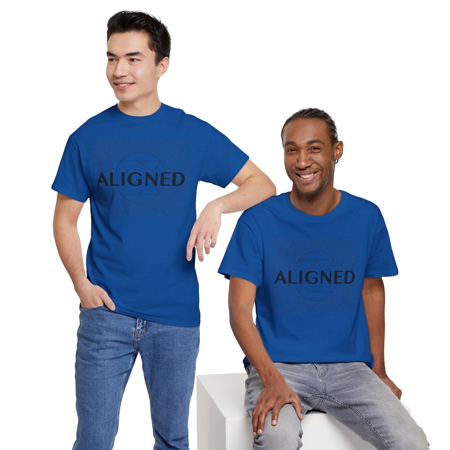 Aligned design Unisex Heavy Cotton Tee - Spiritual Graphic T-Shirt