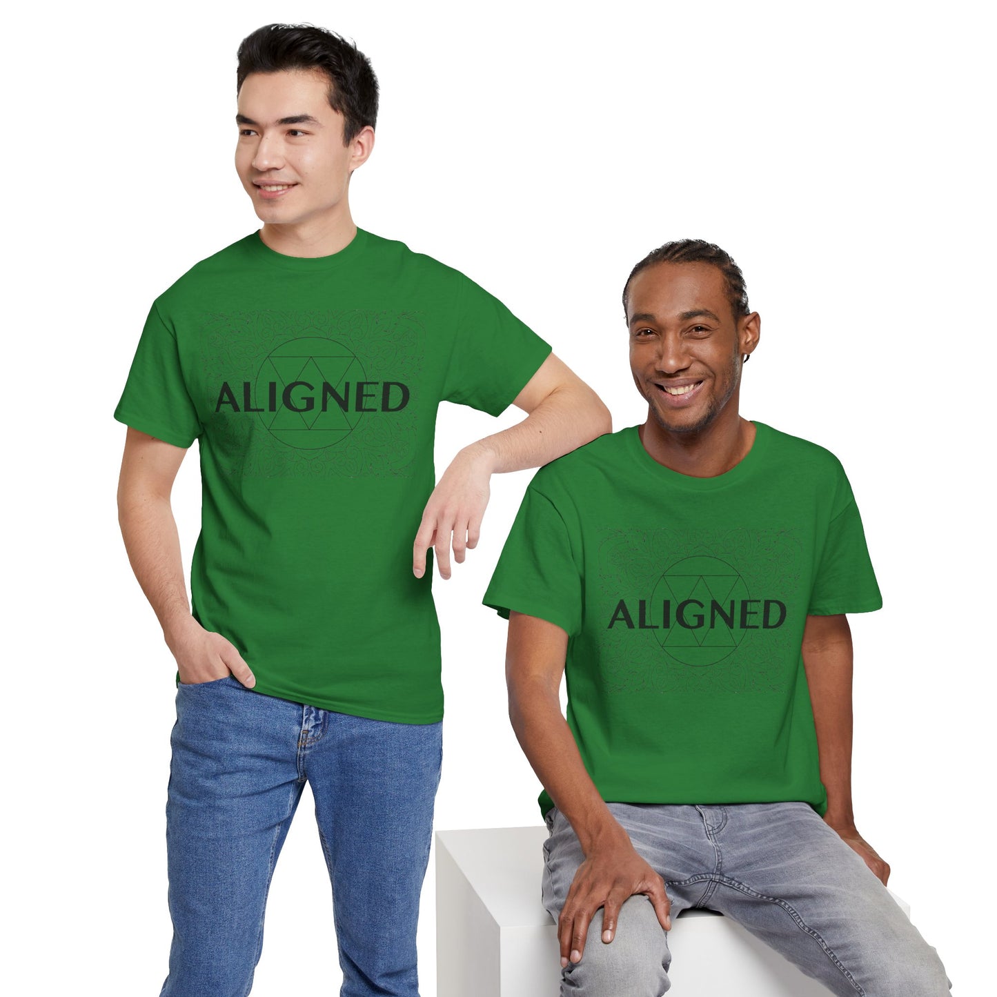 Aligned design Unisex Heavy Cotton Tee - Spiritual Graphic T-Shirt