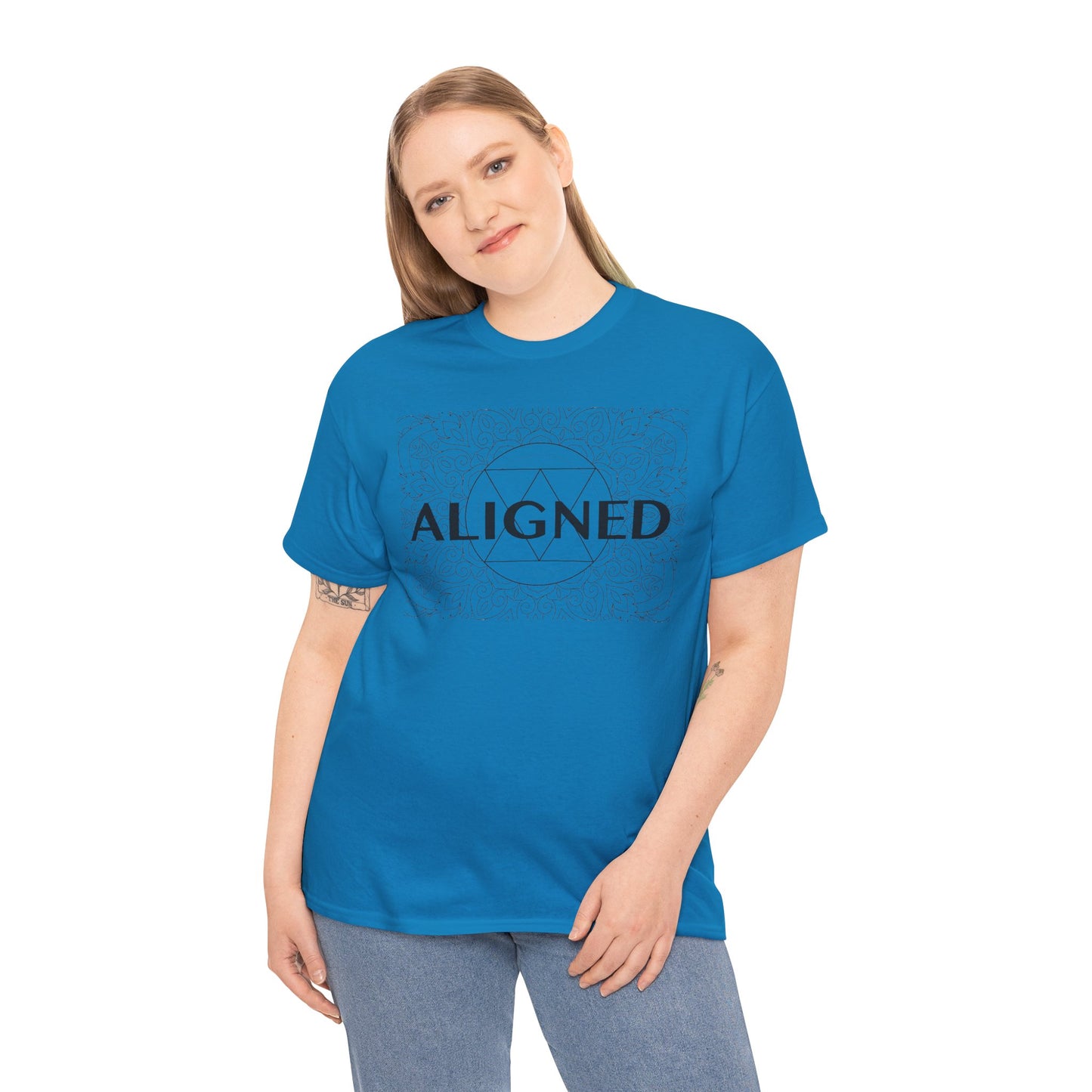 Aligned design Unisex Heavy Cotton Tee - Spiritual Graphic T-Shirt