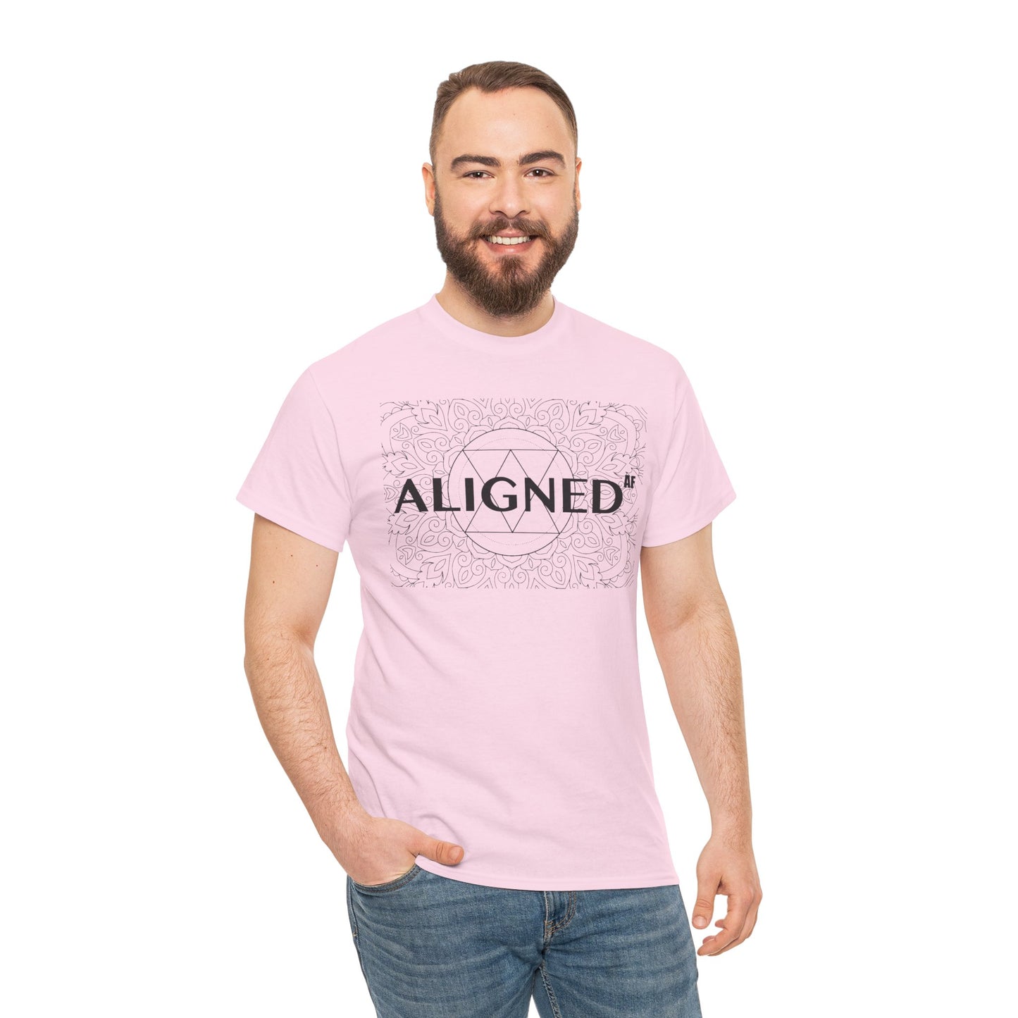 Aligned AF Unisex Heavy Cotton Tee - Spiritual Graphic T-Shirt