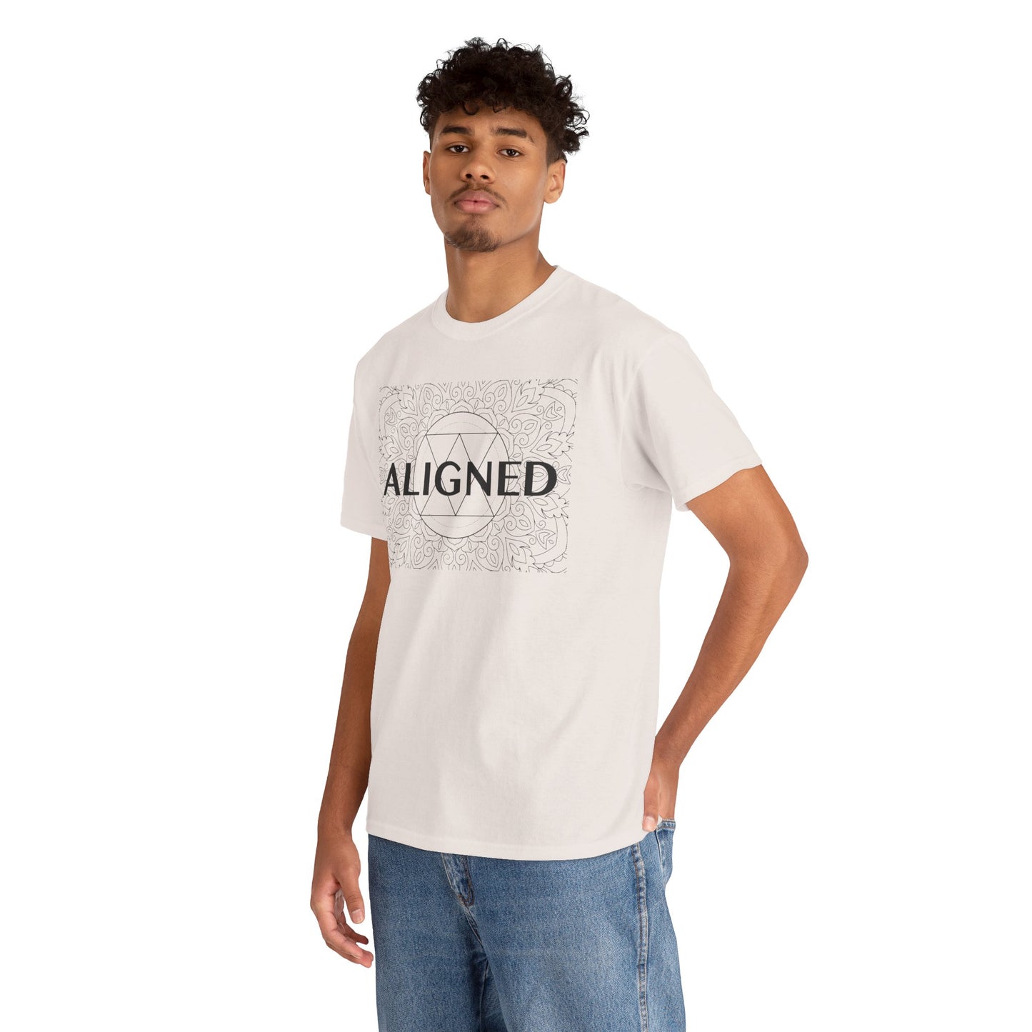 Aligned design Unisex Heavy Cotton Tee - Spiritual Graphic T-Shirt