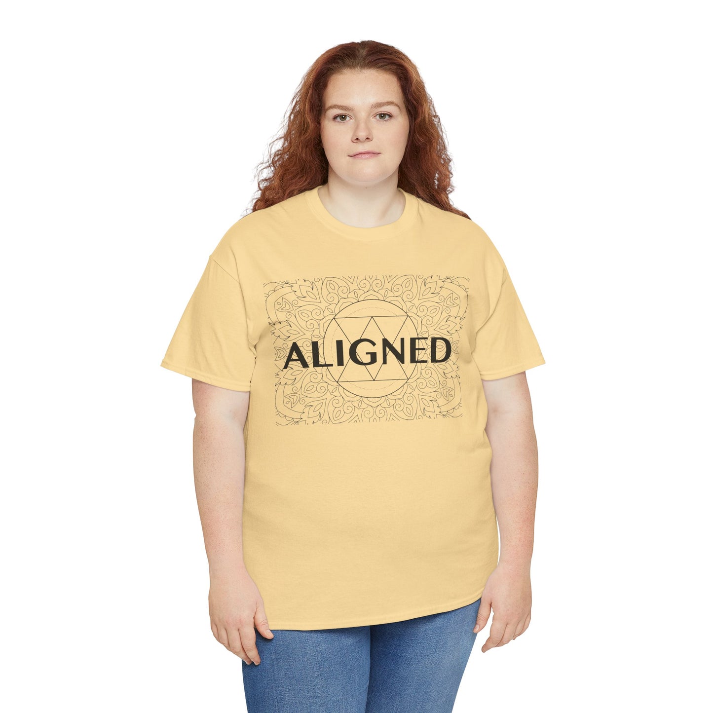 Aligned design Unisex Heavy Cotton Tee - Spiritual Graphic T-Shirt