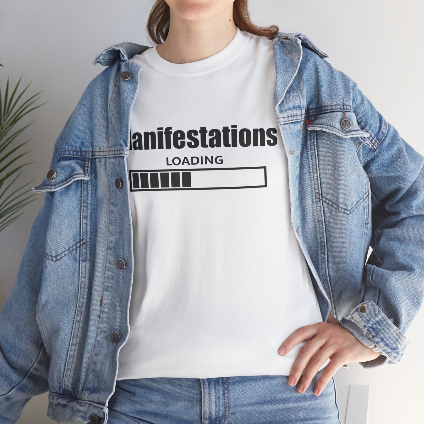 Manifestations Loading Unisex Heavy Cotton Tee - Positive Vibes T-Shirt for Self-Improvement