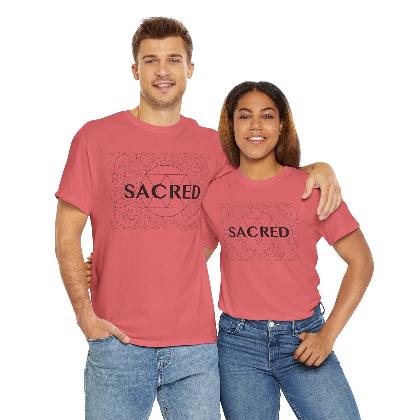 Sacred design Unisex Heavy Cotton Tee - Spiritual Graphic T-Shirt